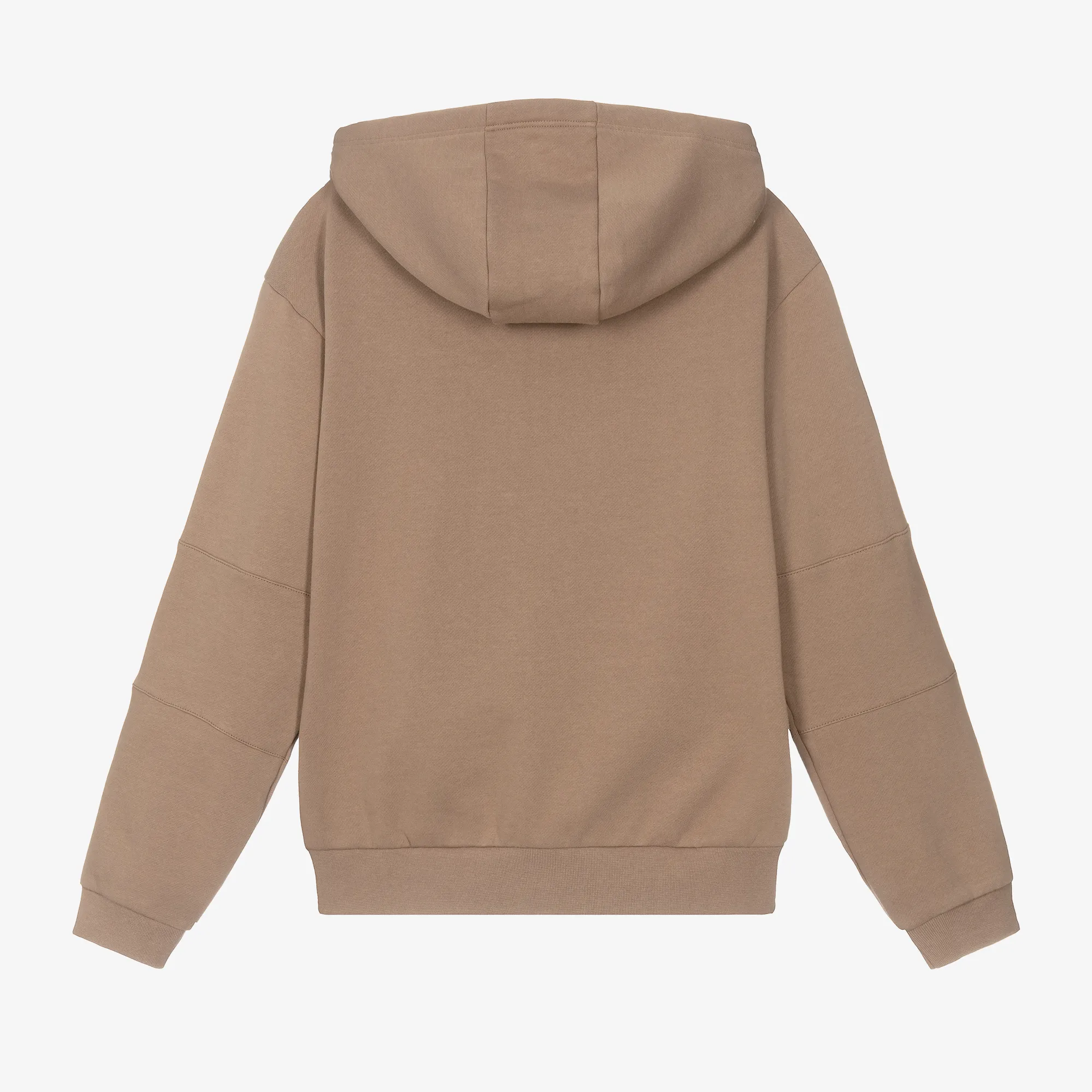 Boys Beige Cotton EA7 Logo Hoodie