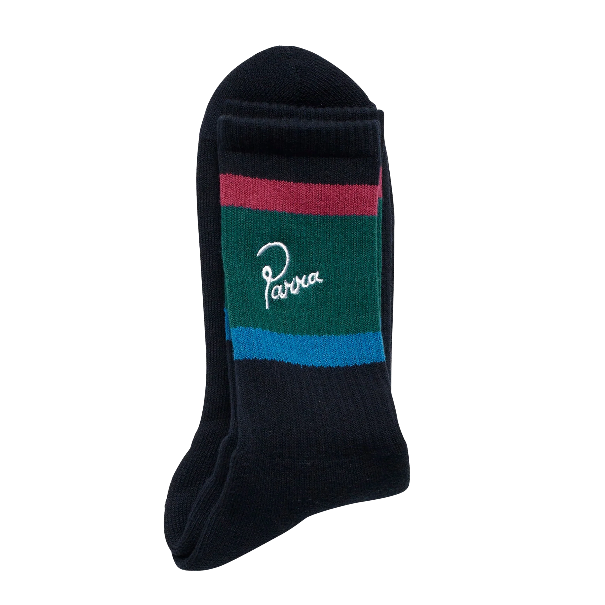 By Parra Script Logo Crew Socks Dark Blue