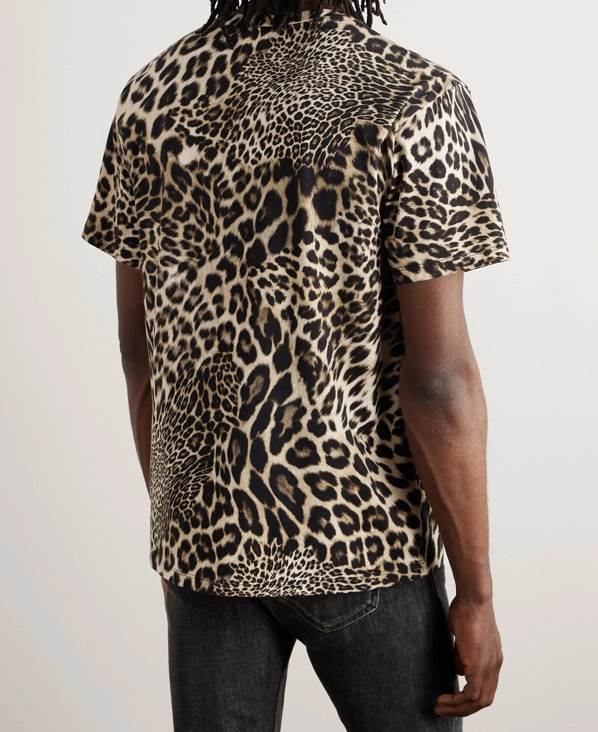 CELINE  |Leopard Patterns Cotton Logo Luxury T-Shirts