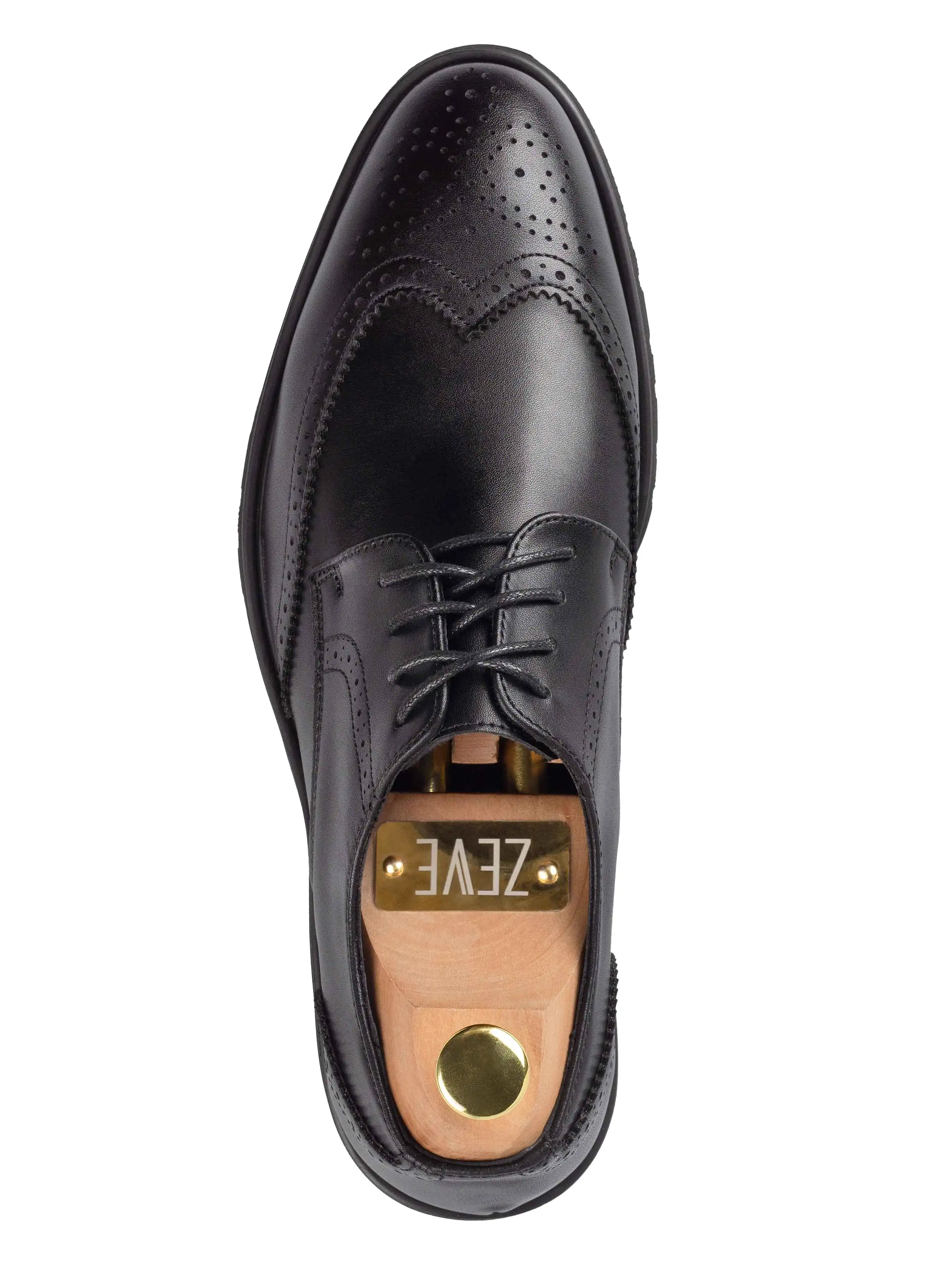 Chad Brogue Wingtip - Solid Black (Flexi-Sole)