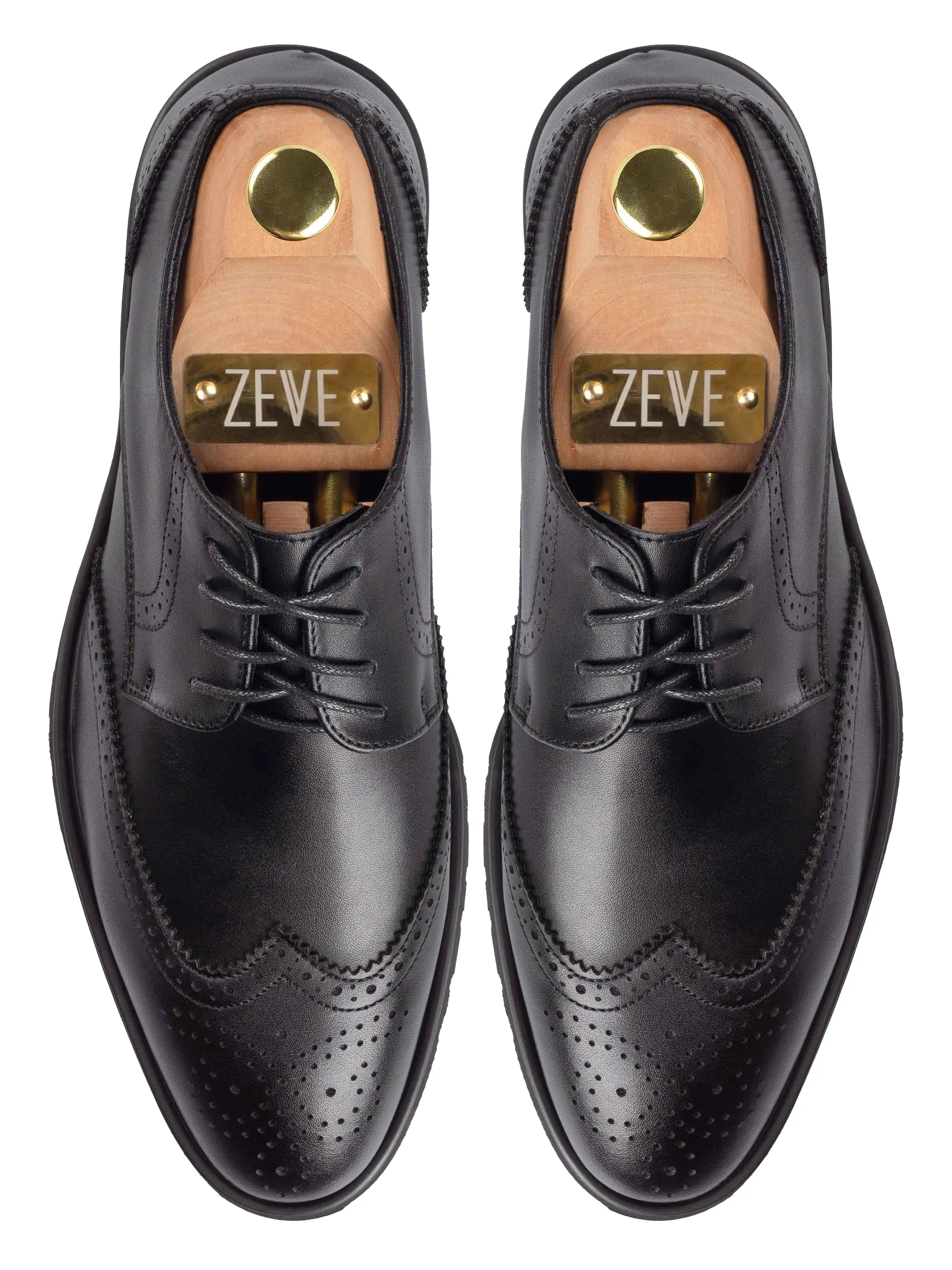 Chad Brogue Wingtip - Solid Black (Flexi-Sole)