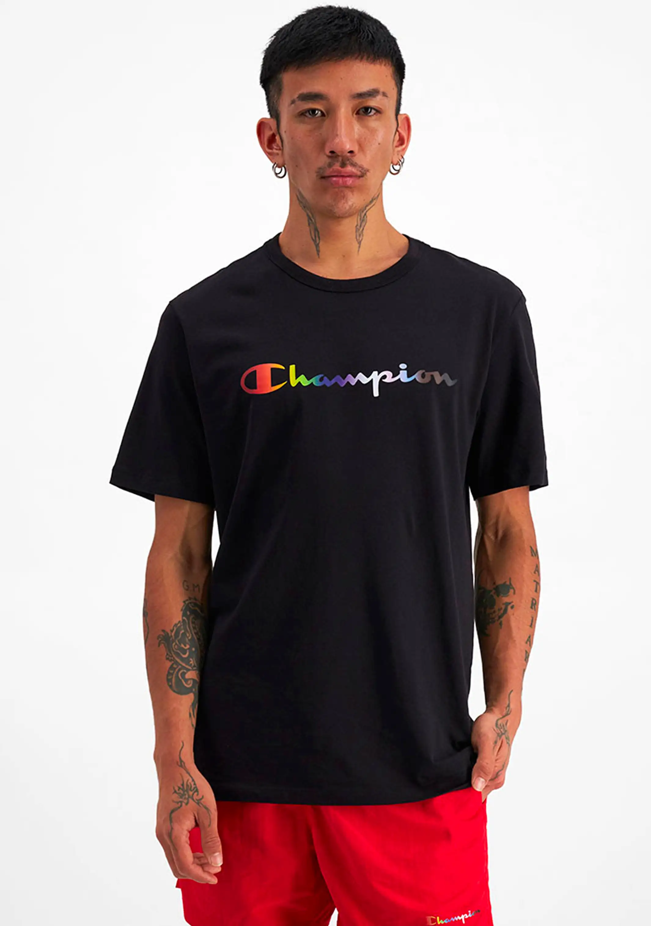 Champion Mens Athletic Pride Script Tee <BR> AUREN BLK