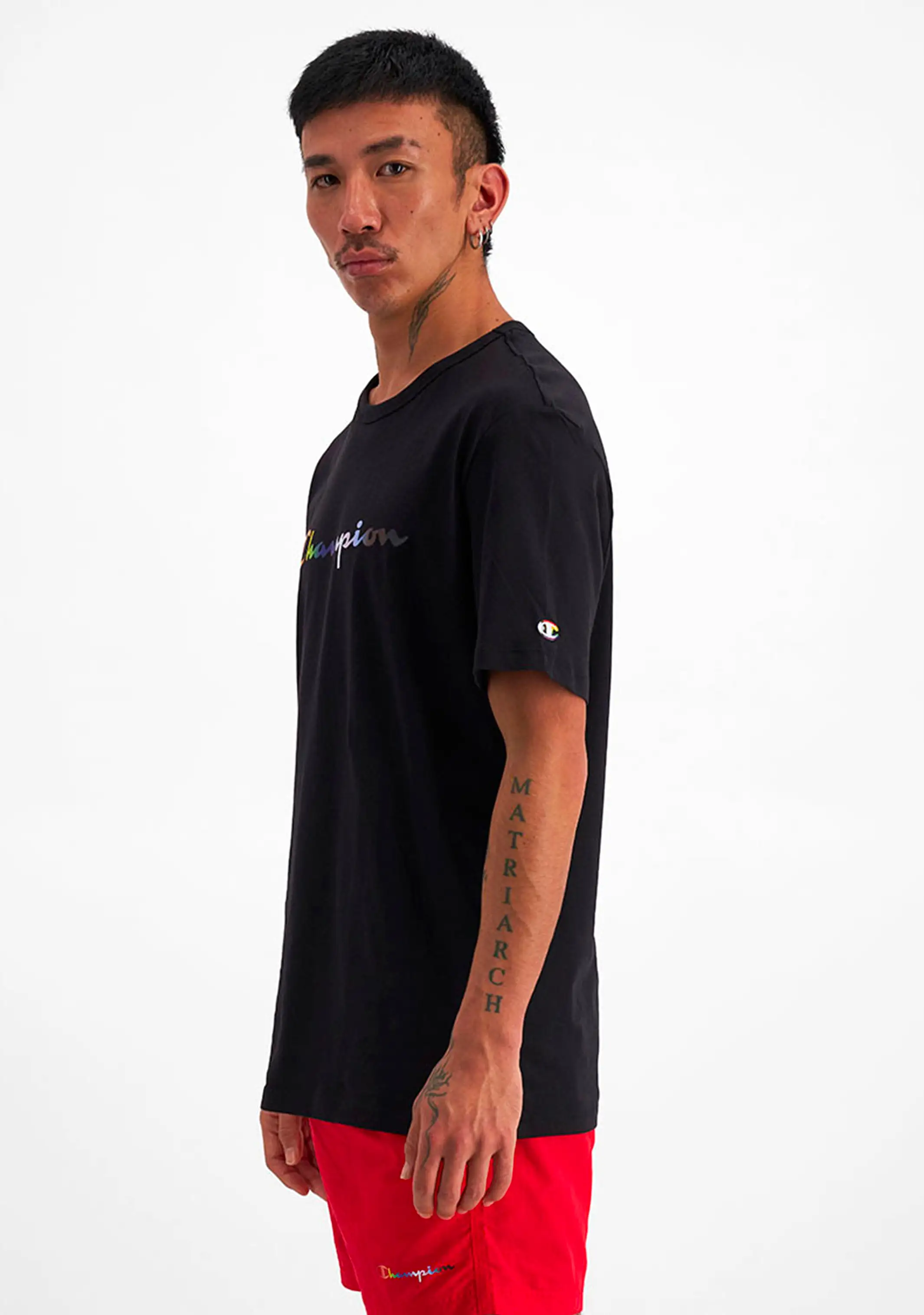 Champion Mens Athletic Pride Script Tee <BR> AUREN BLK