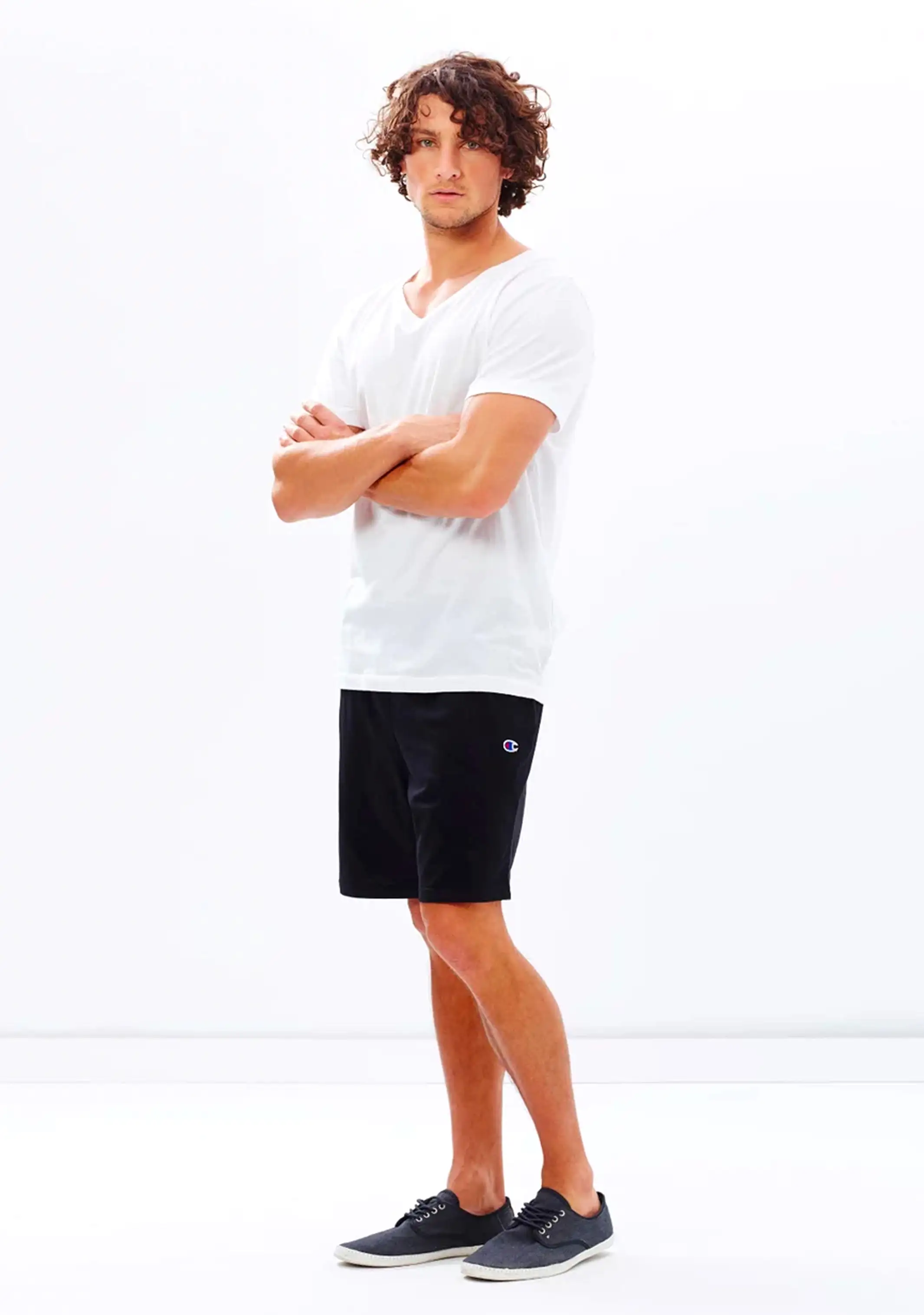 Champion Mens C Logo Jersey Short Black <br> A1374H BLK