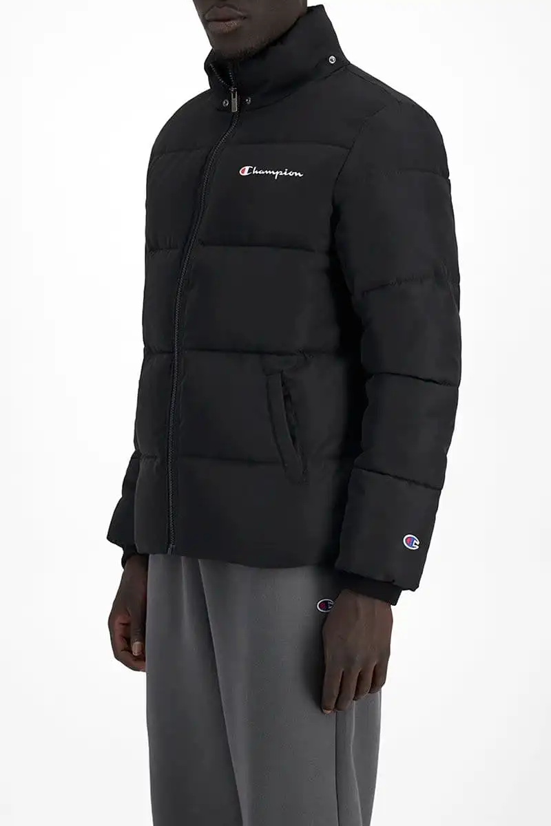 CHAMPION MEN'S ROCHESTER ATHLETIC BLACK PUFFER JACKET