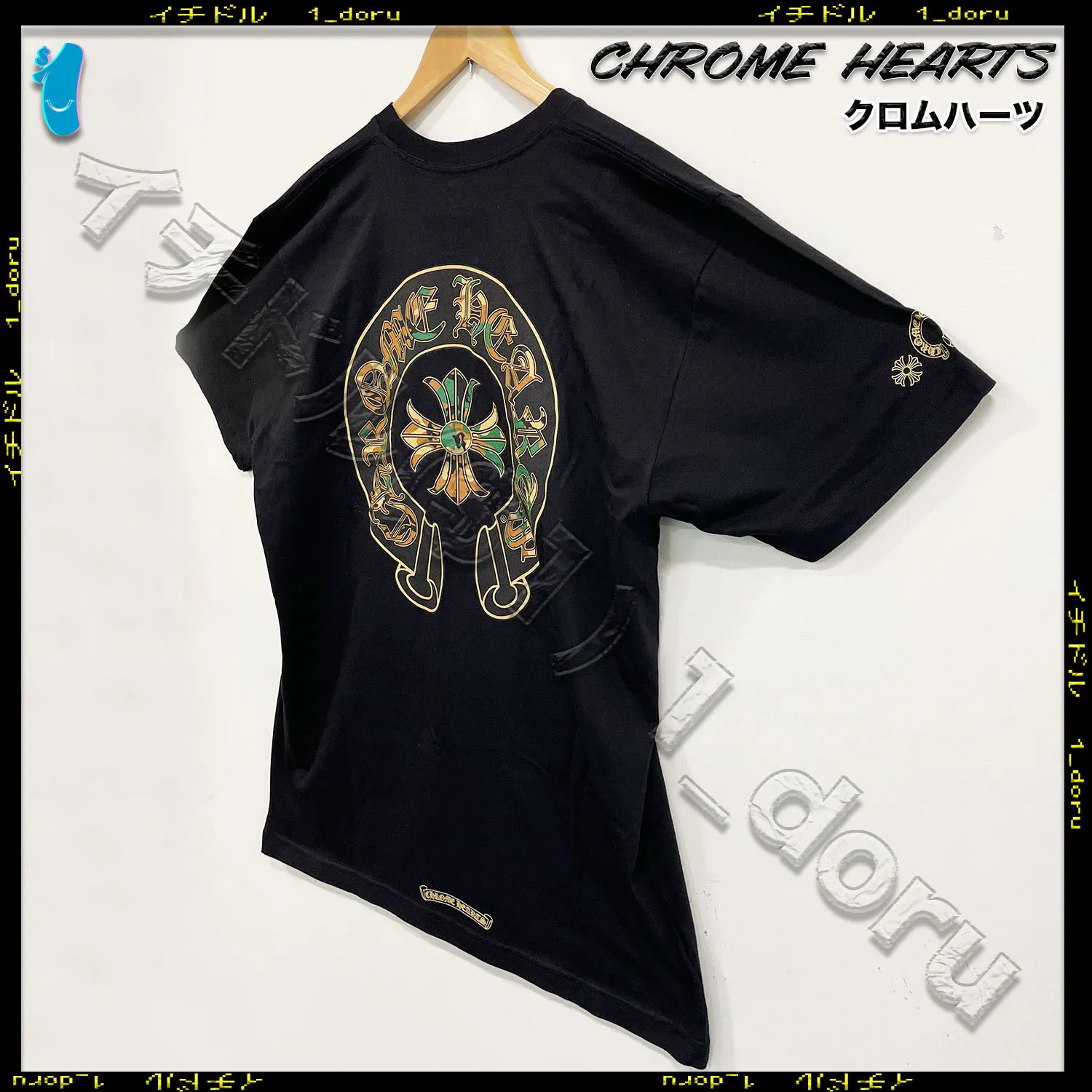 CHROME HEARTS  |Unisex Street Style Cotton Short Sleeves Logo T-Shirts