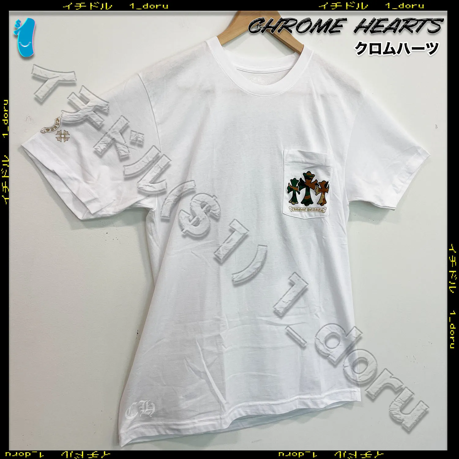 CHROME HEARTS  |Unisex Street Style Cotton Short Sleeves Logo T-Shirts