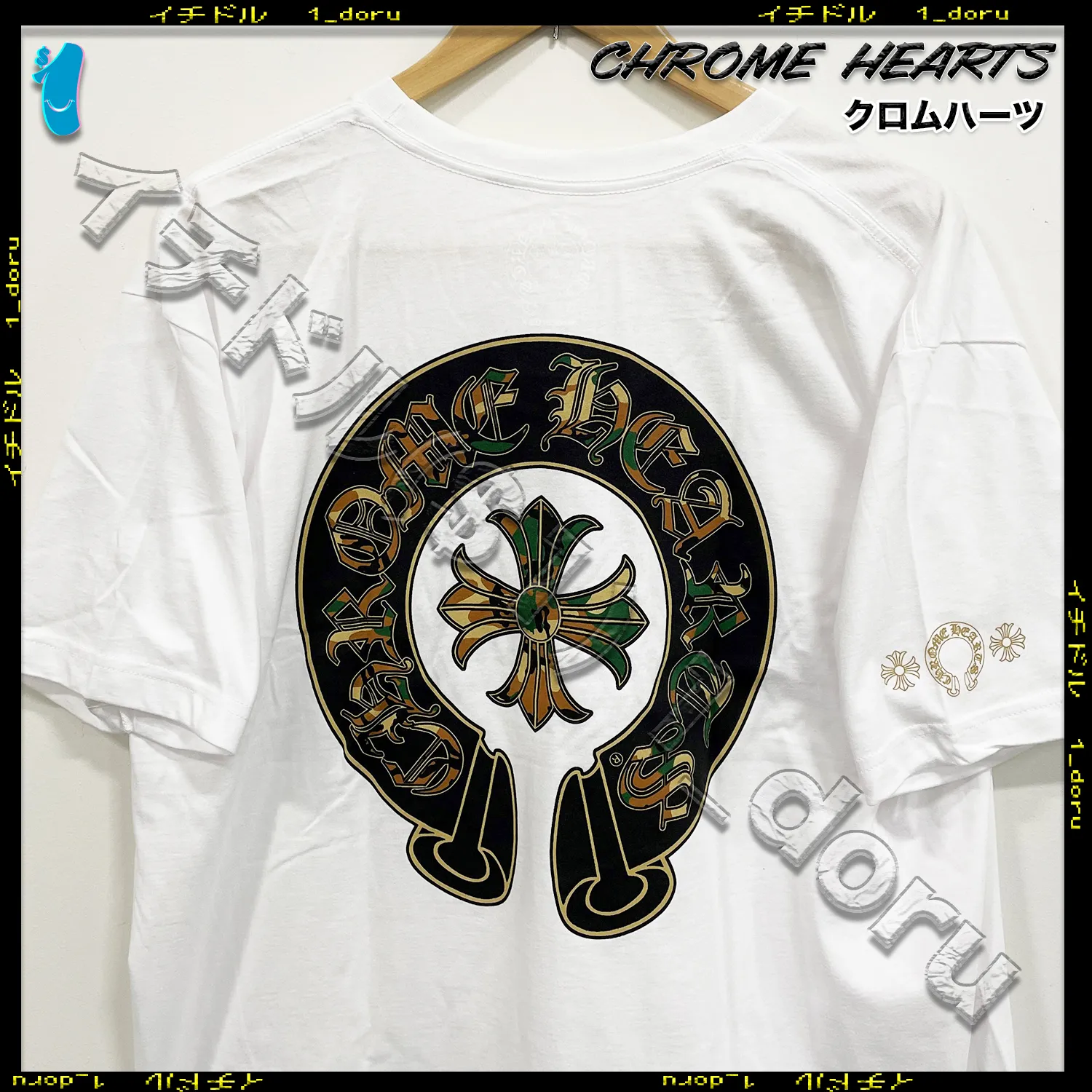 CHROME HEARTS  |Unisex Street Style Cotton Short Sleeves Logo T-Shirts