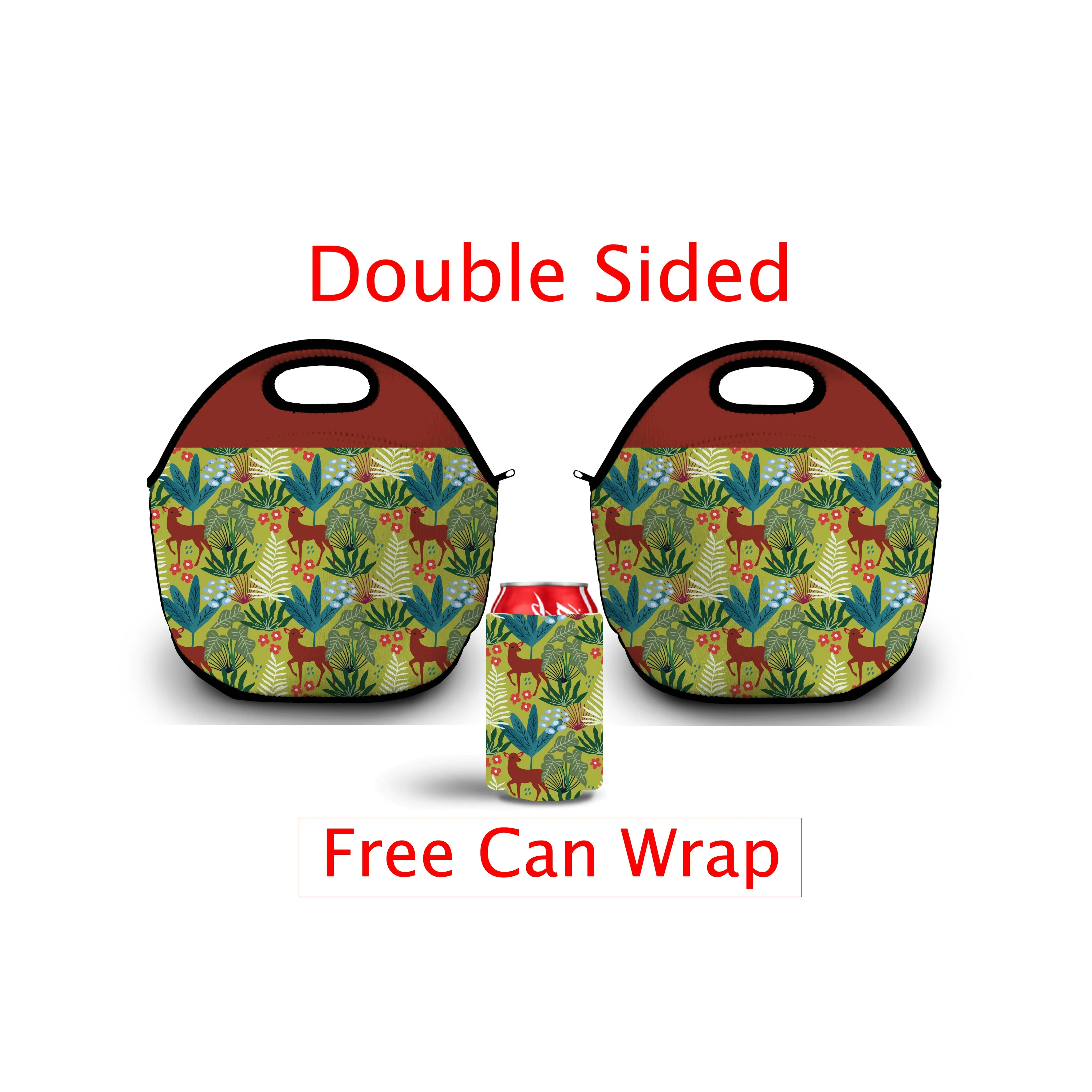 Custom Botanical Floral Garden Lunch Tote Bag With Free Can Wrap