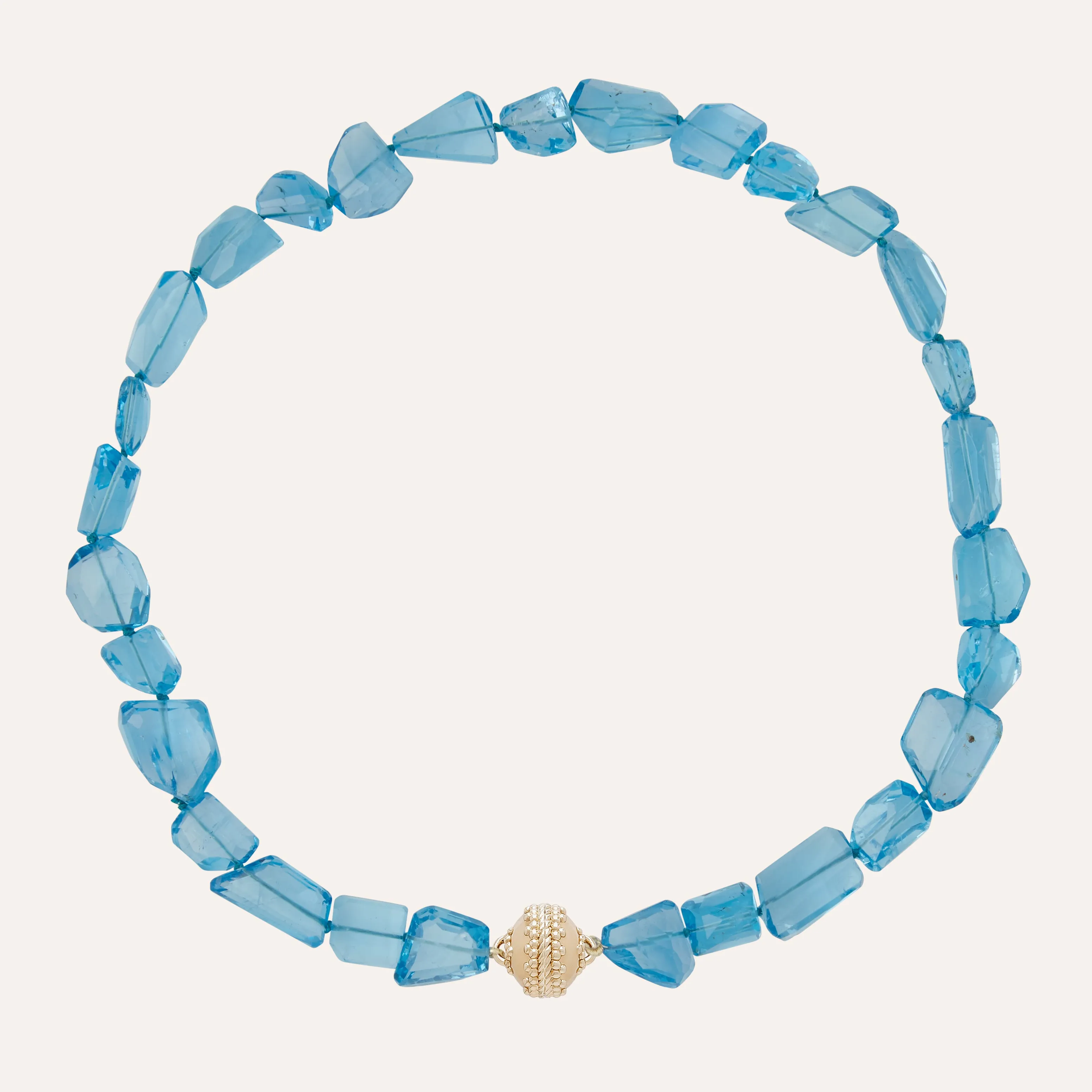 Dark Blue Topaz Faceted Necklace