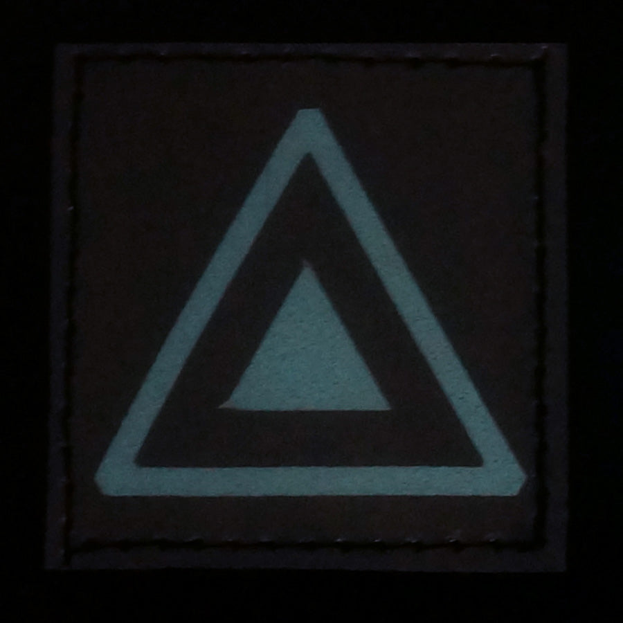 DOUBLE TRIANGLE GITD PATCH - BLUE GLOW IN THE DARK