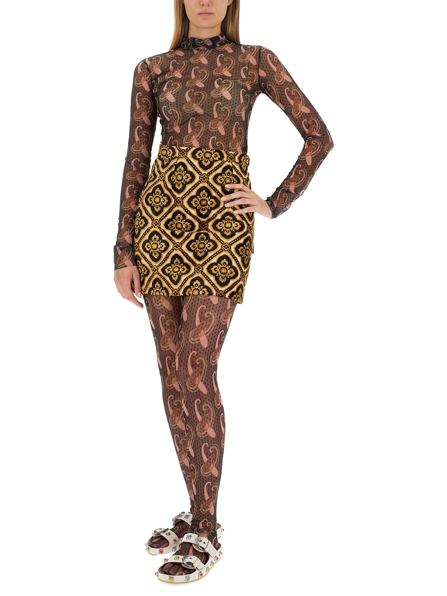 ETRO    BODYSUIT WITH PAISLEY PRINT