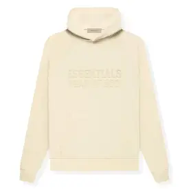 Fear Of God Essentials Logo Flocked Egg Shell Hoodie