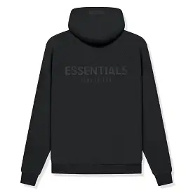 Fear Of God Essentials Reverse Logo Black Hoodie (SS21)