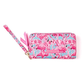 Flamingo Quilted Phone Wallet