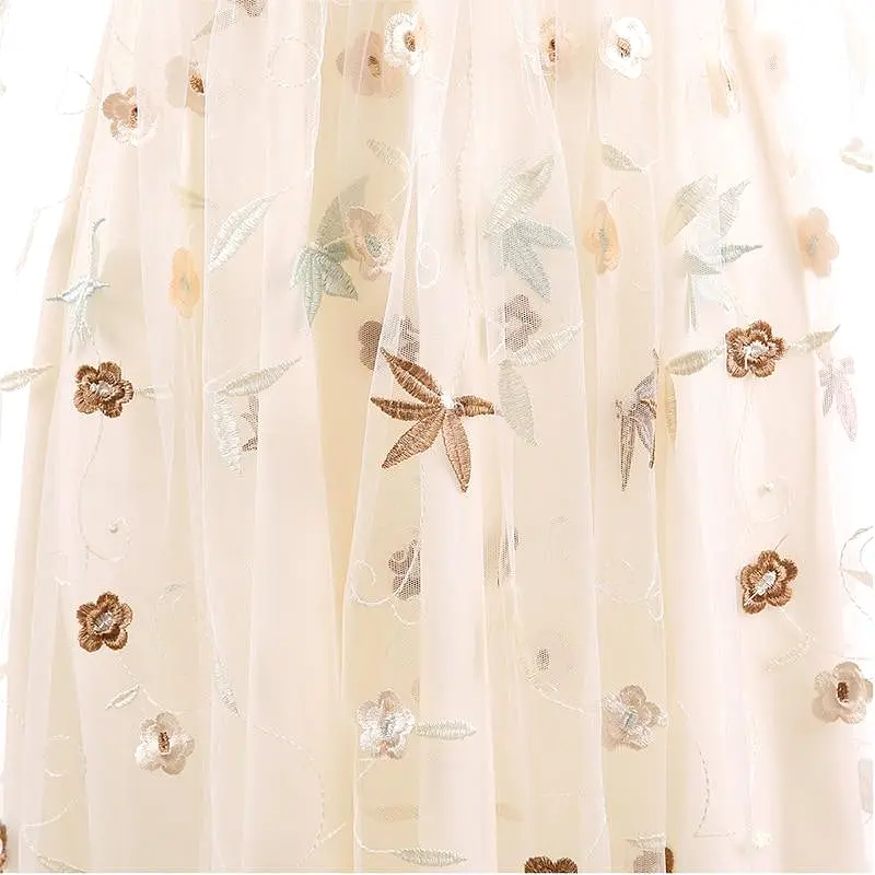 Floral Embroidered Tulle Dress