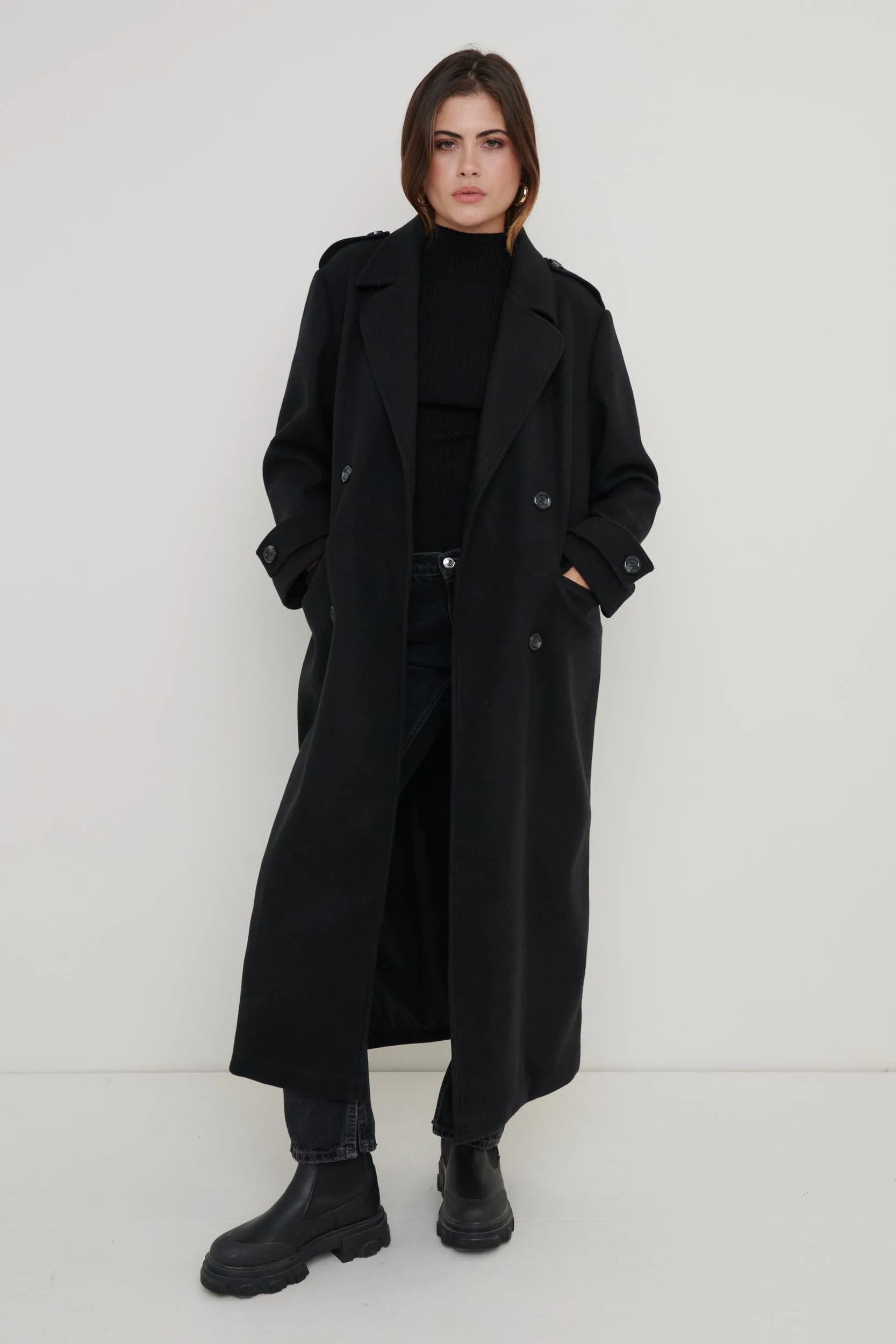 Harice Oversized Tailored Coat - Black