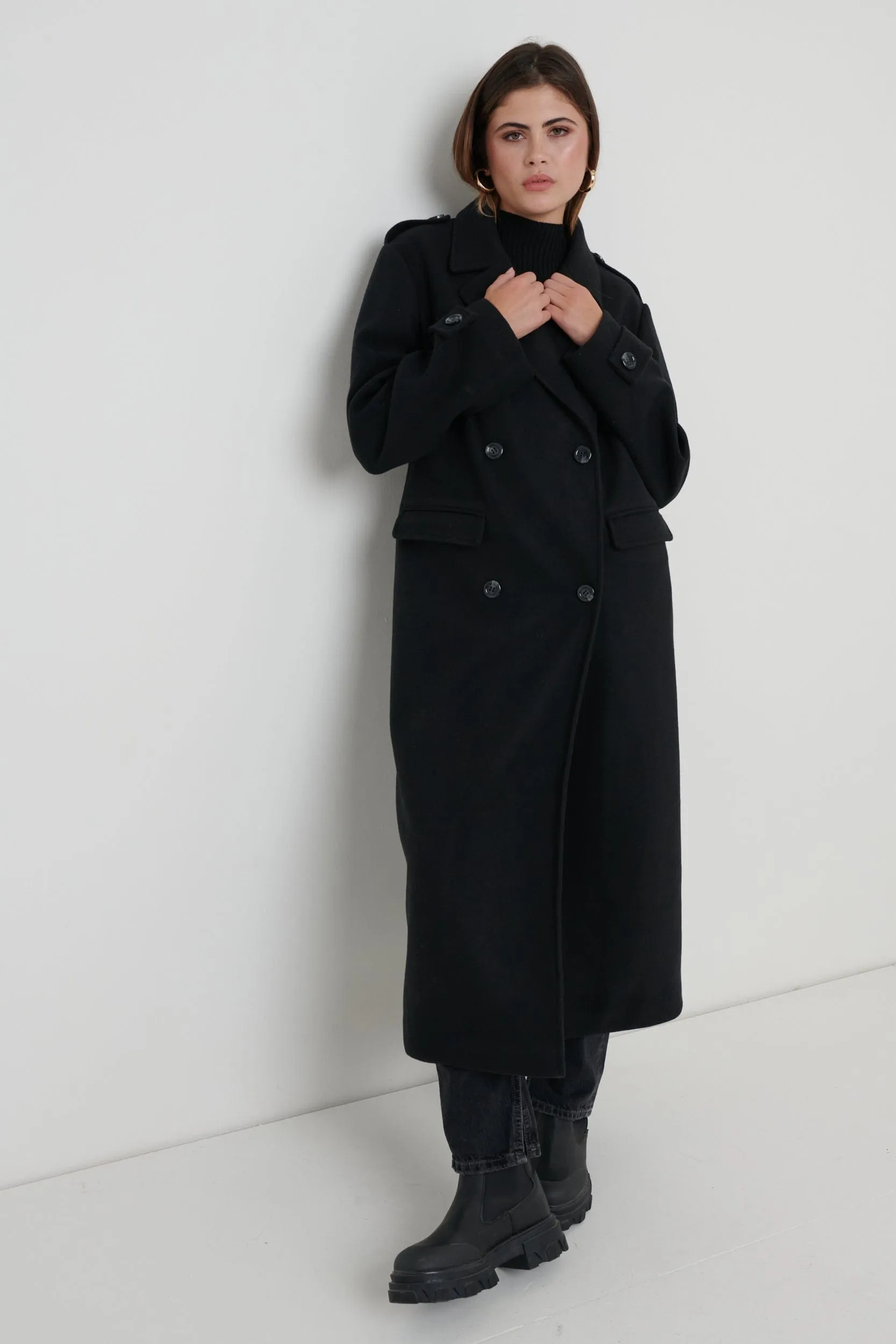 Harice Oversized Tailored Coat - Black