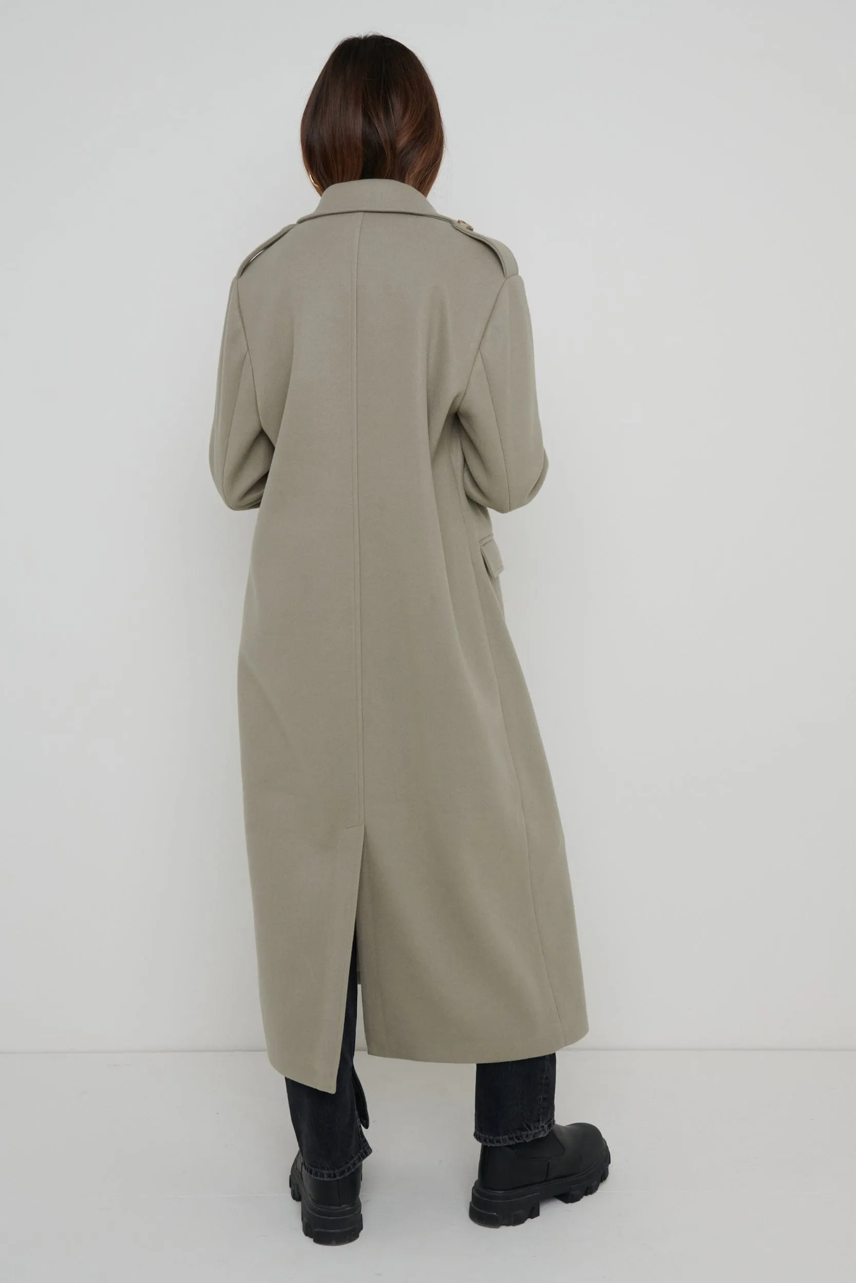 Harice Oversized Tailored Coat - Olive