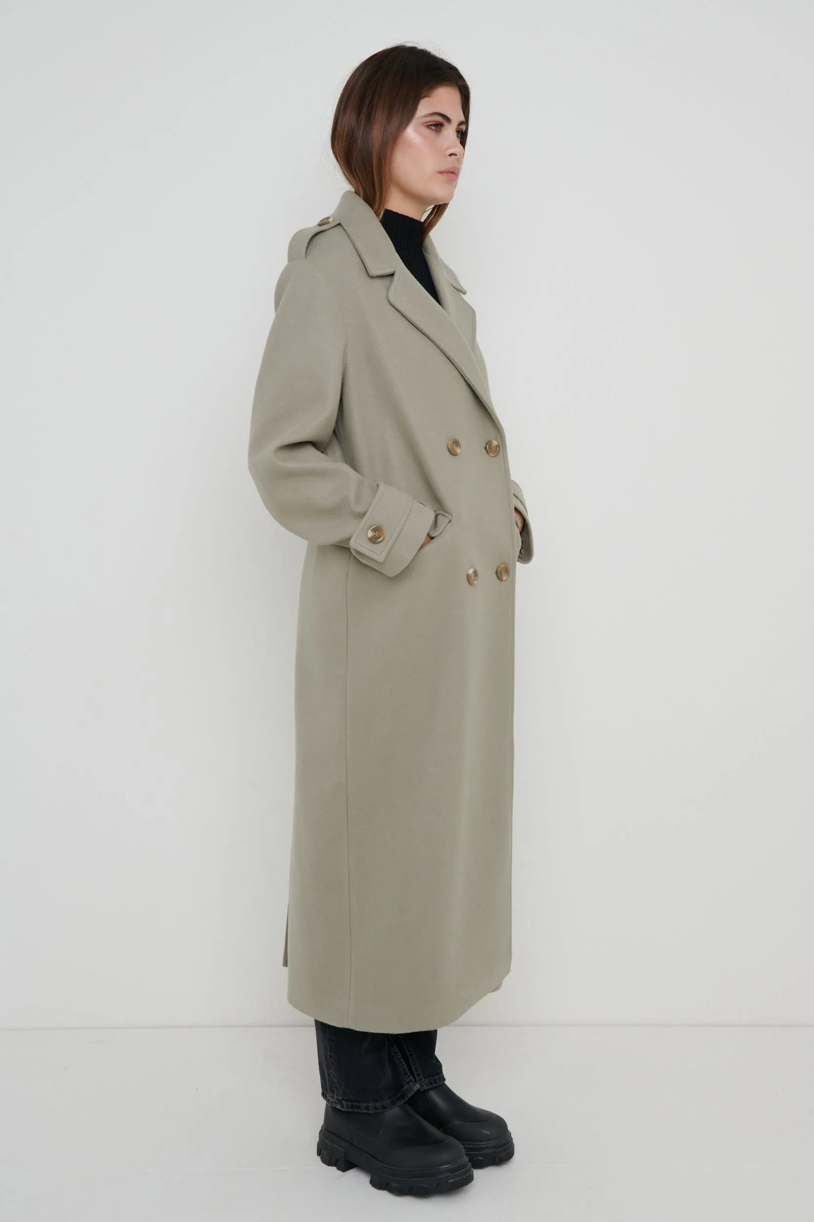 Harice Oversized Tailored Coat - Olive