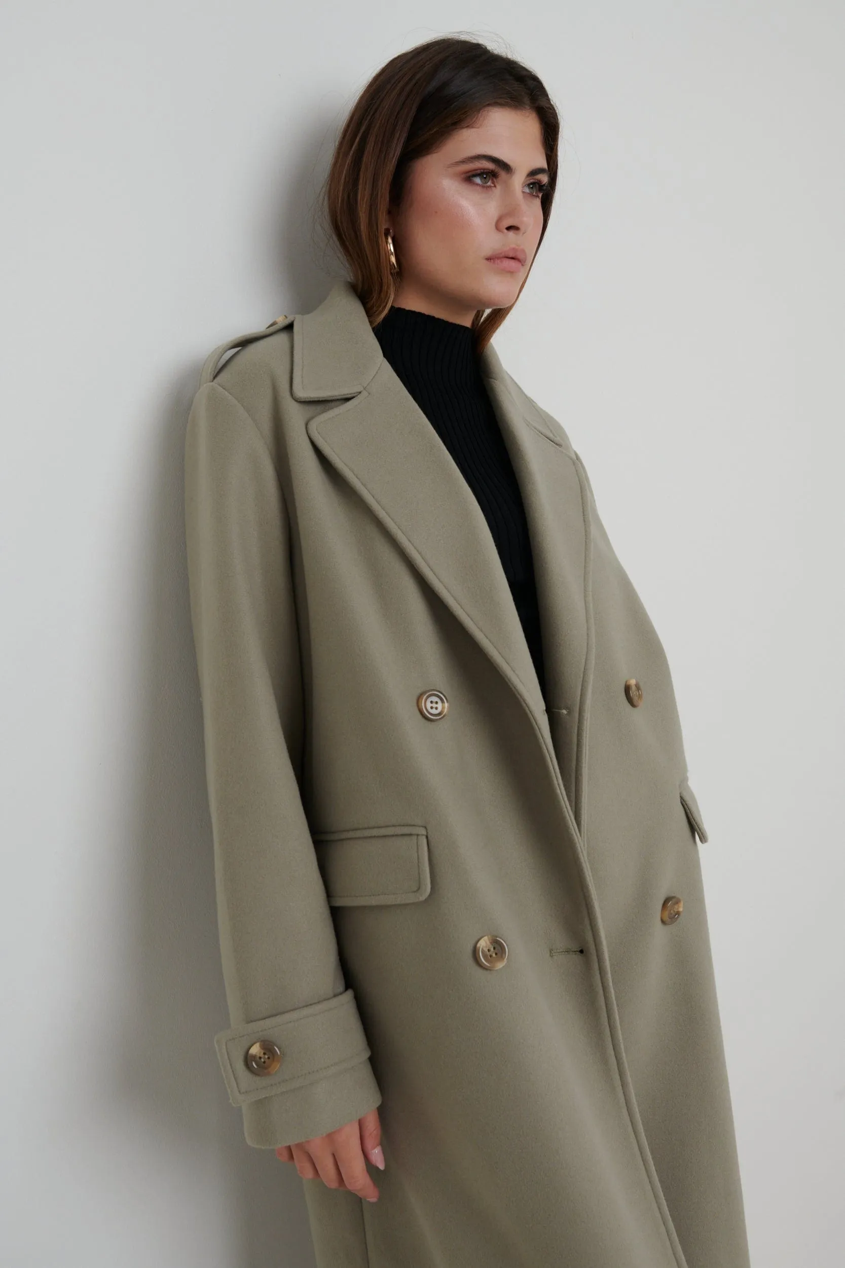 Harice Oversized Tailored Coat - Olive