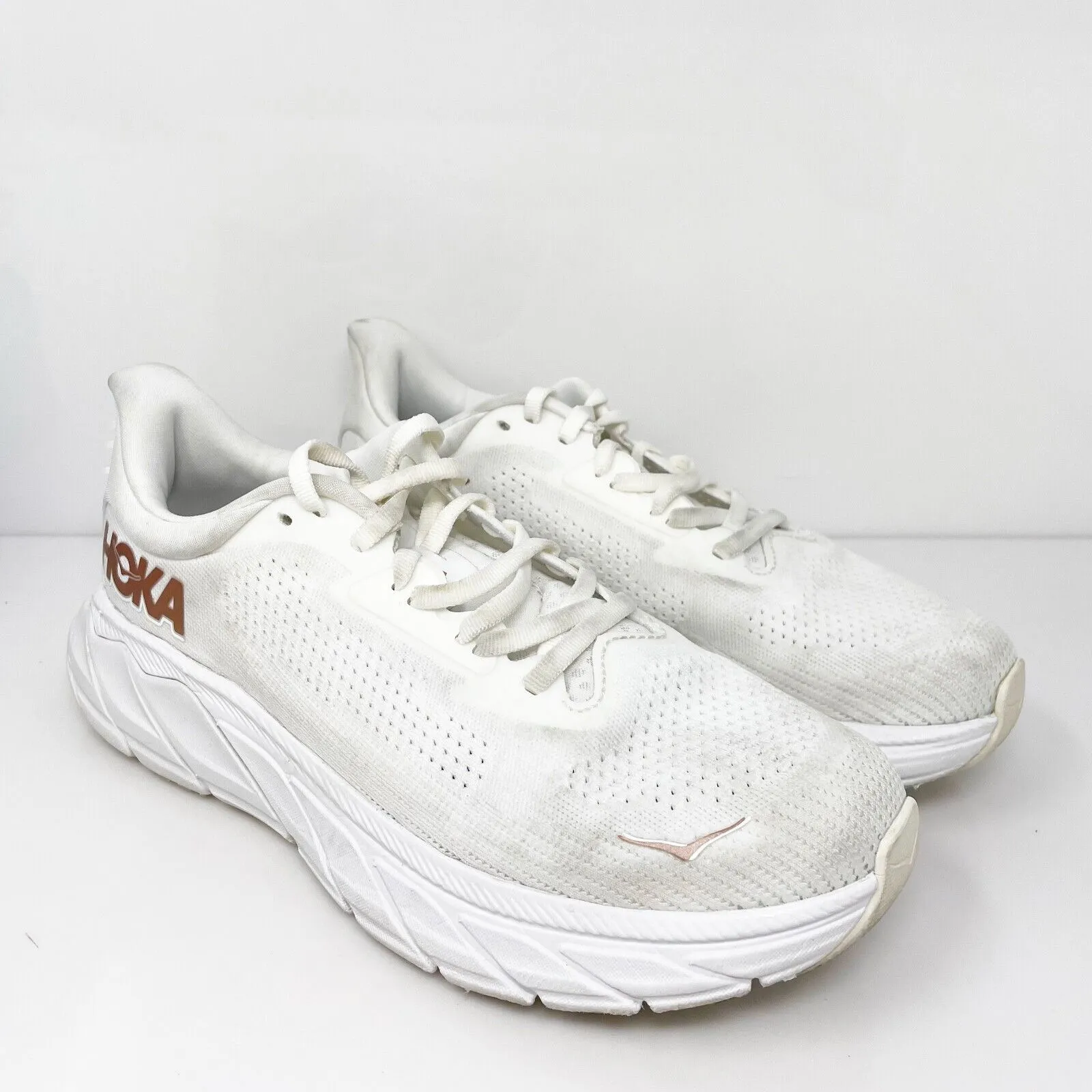 Hoka One One Womens Arahi 7 1147851 BSG White Running Shoes Sneakers Size 8.5 B