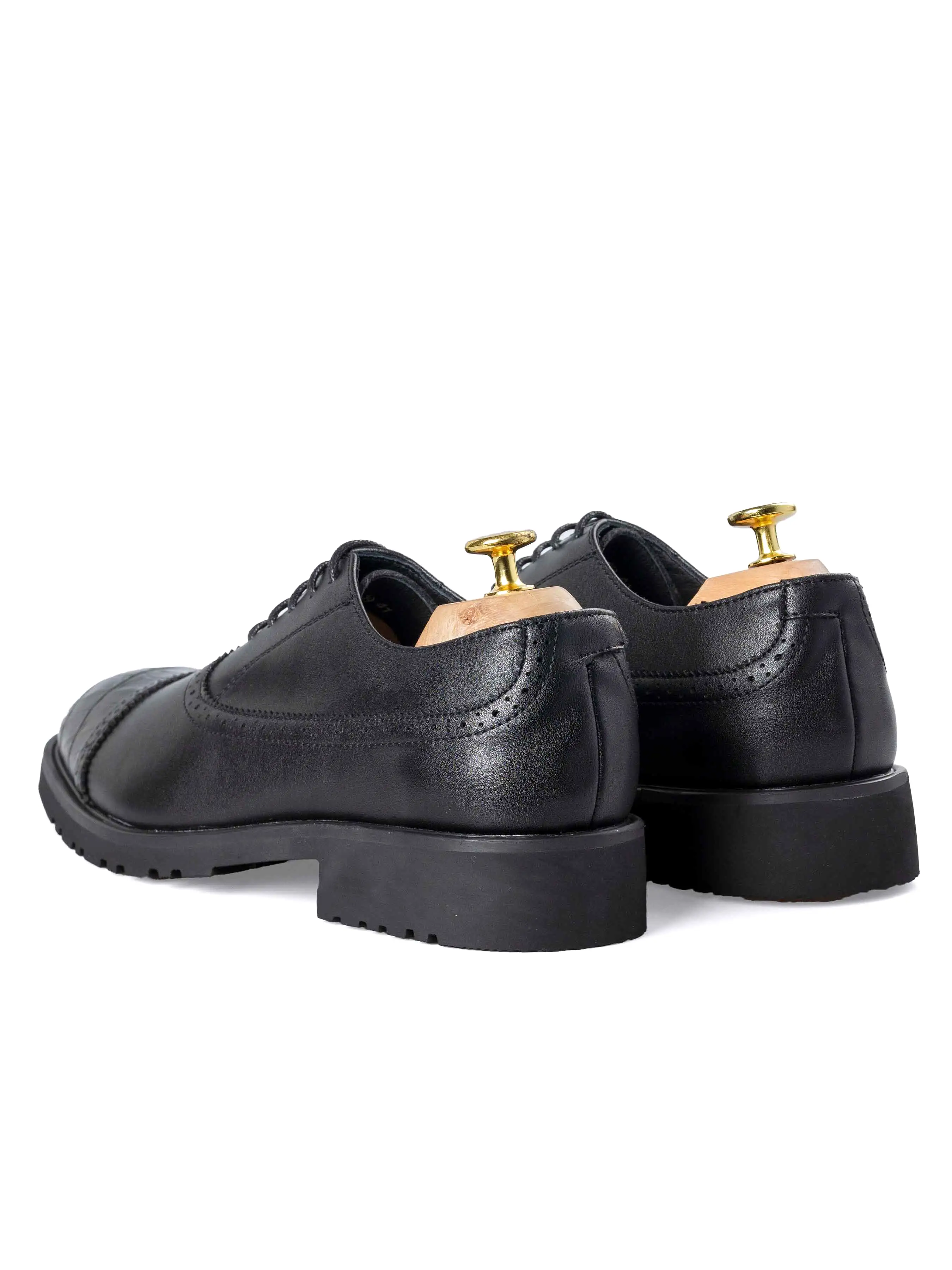 Howard Oxford Croco Cap Toe - Black Lace Up (Flexi-Sole)