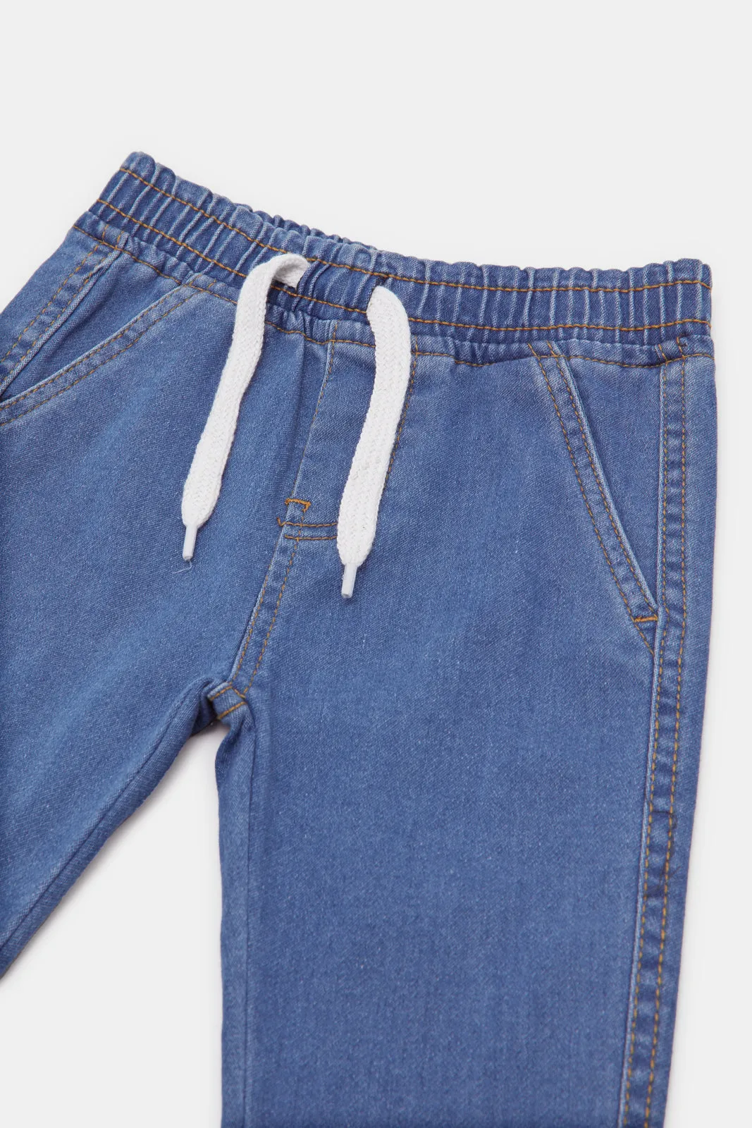 Infant Boys Blue Knit Joggers Jeans