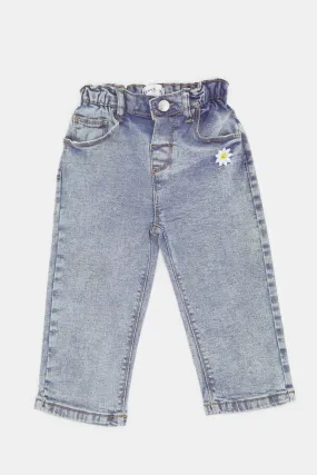 Infant Girls Blue Embroidered Jeans