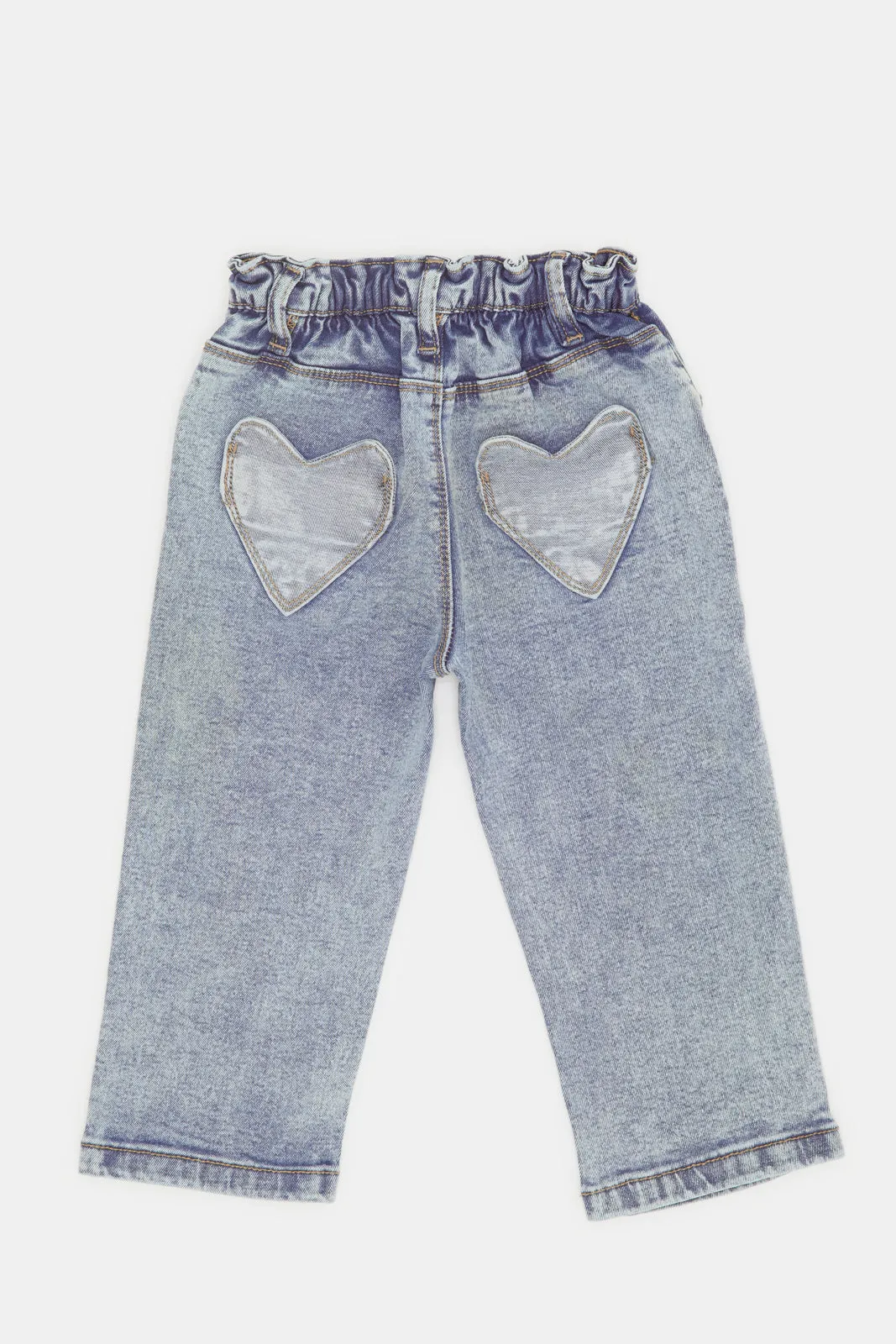 Infant Girls Blue Embroidered Jeans