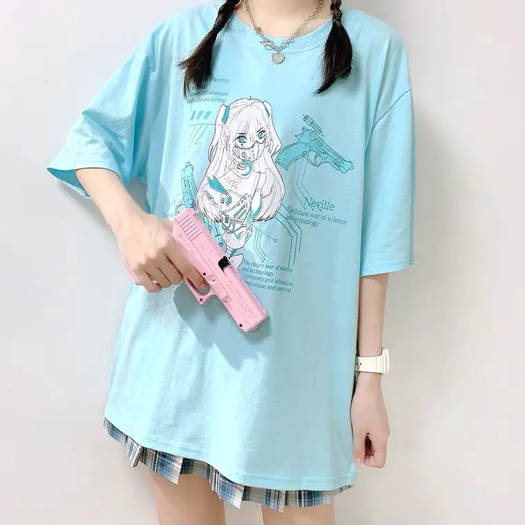 INS MECHANIC GIRL MINT GREEN OVERSIZE T-SHIRT BY60024