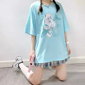 INS MECHANIC GIRL MINT GREEN OVERSIZE T-SHIRT BY60024