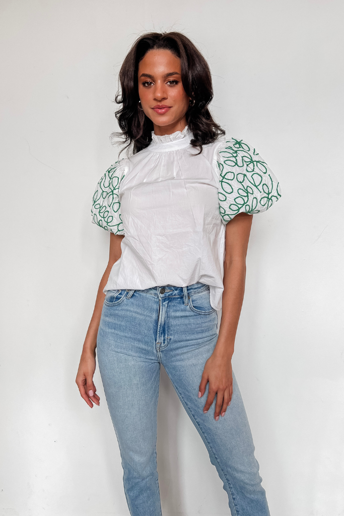 Ivy League Puff Sleeve Top