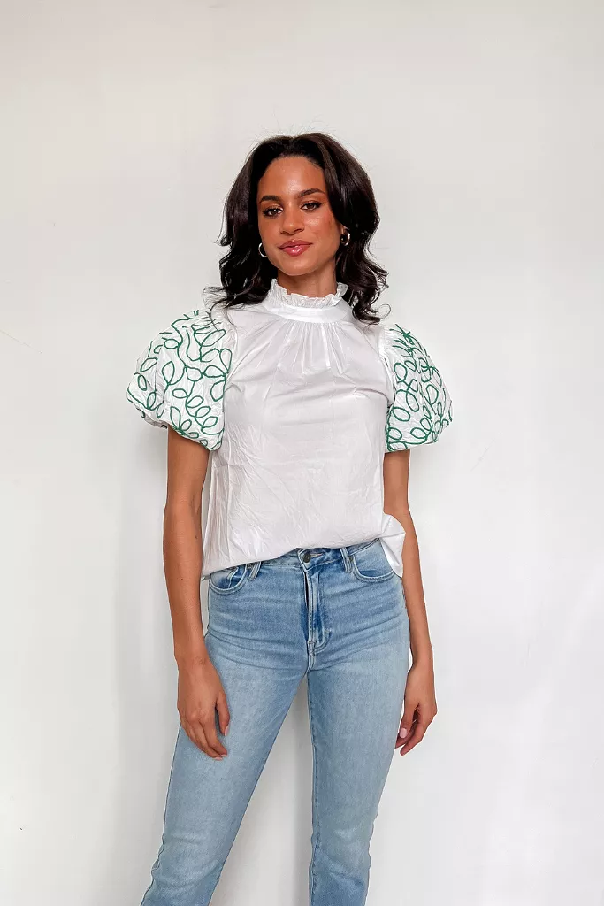 Ivy League Puff Sleeve Top