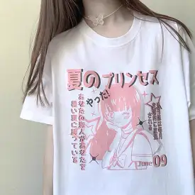 JAPANESE CUTE SOFTGIRL PRINTING OVERSIZE T-SHIRT BY50070