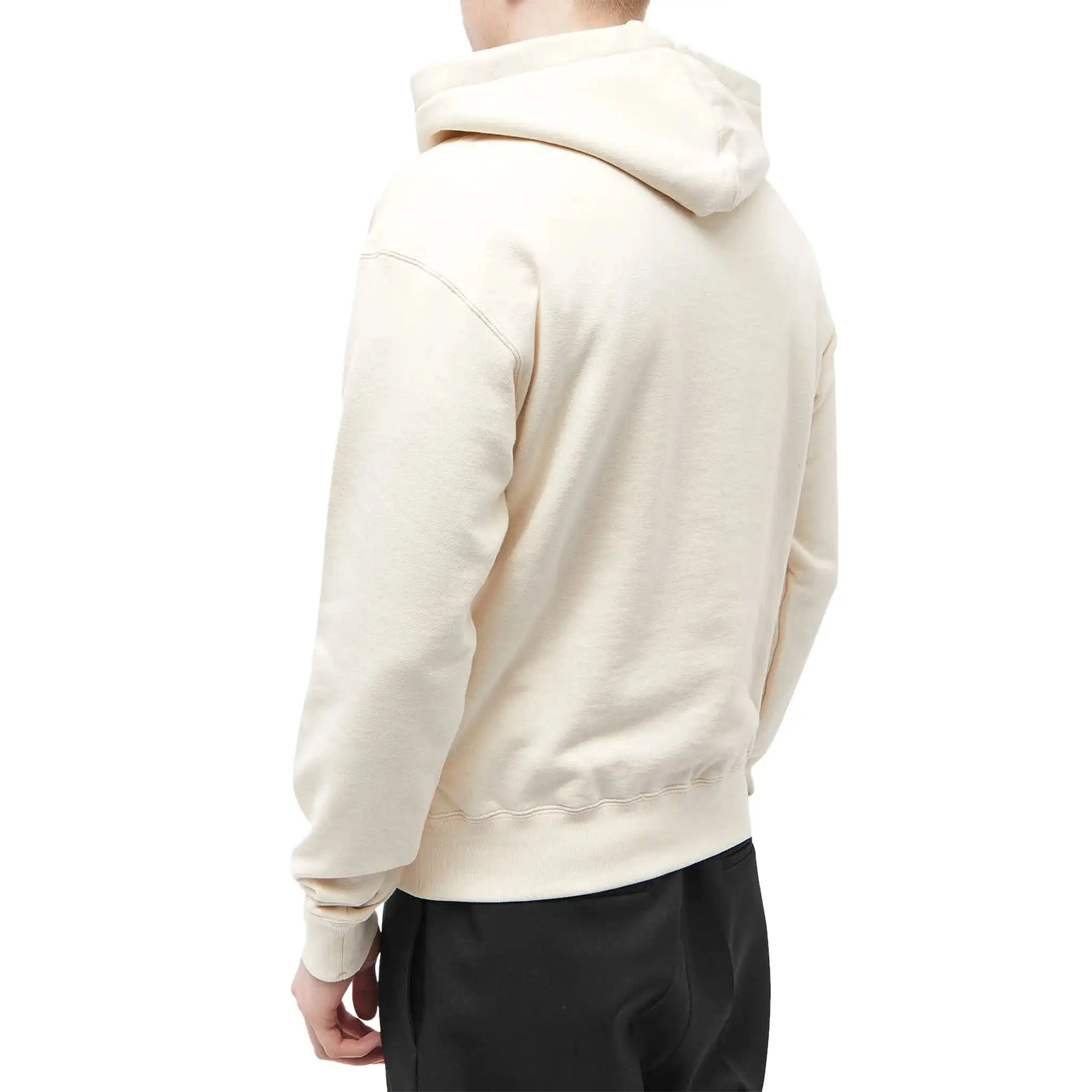 Jil Sander Logo Printed Off White Hoodie