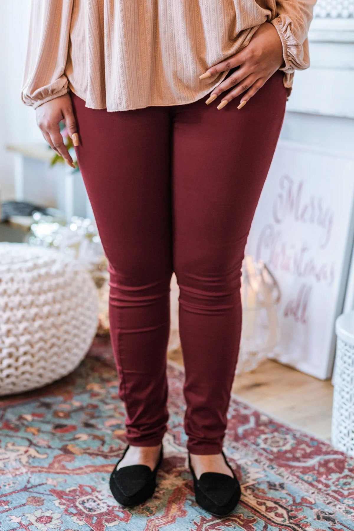 Judy Blue Colored Skinny Jeans- Maroon