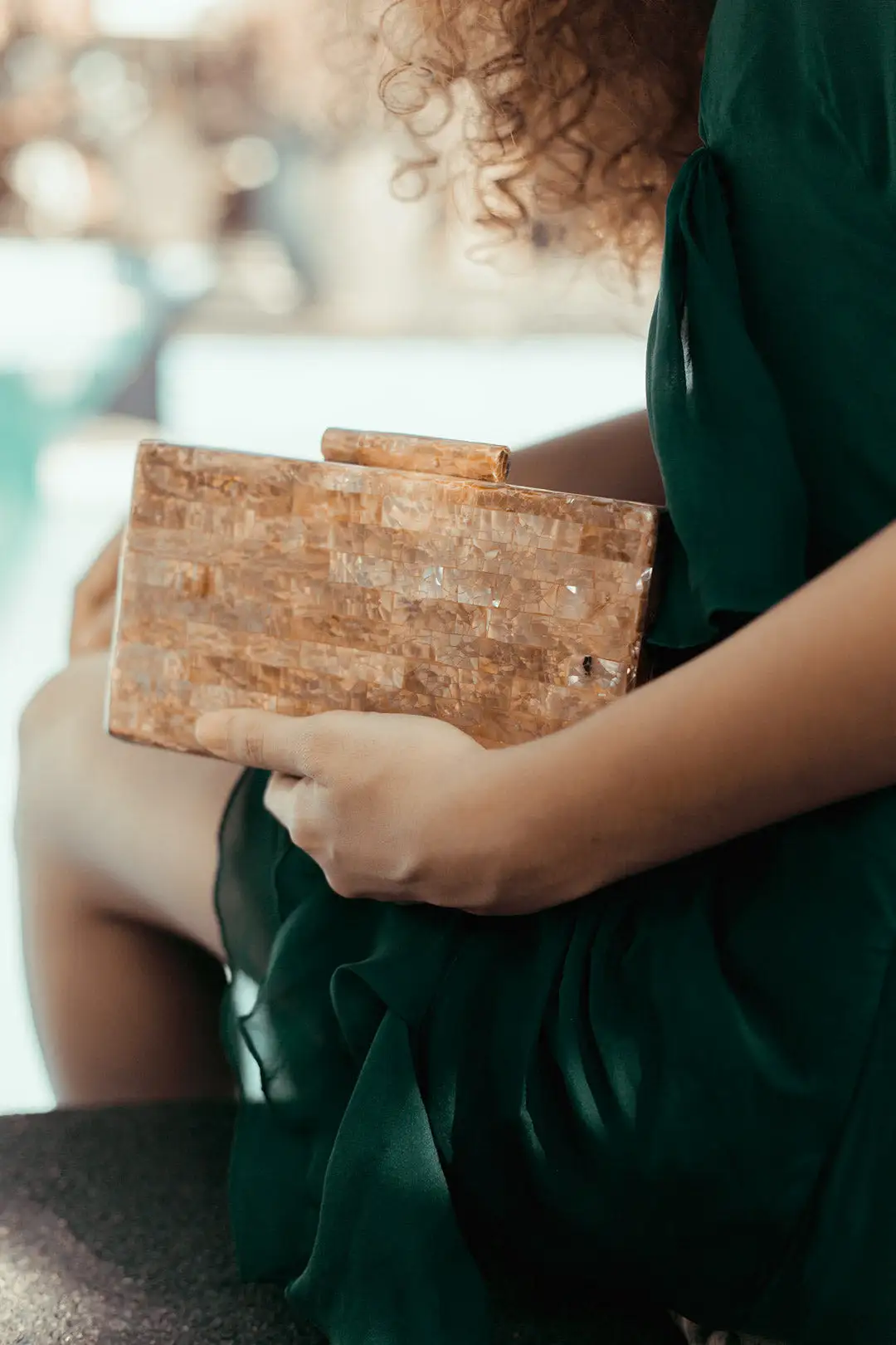 Jules Brown Lip Shell Clutch