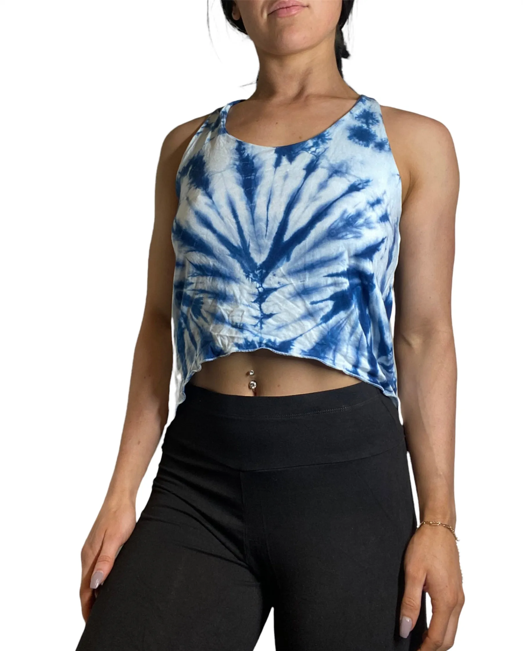 Kathmandu Tie Dye Slit Back Crop Top TH1218