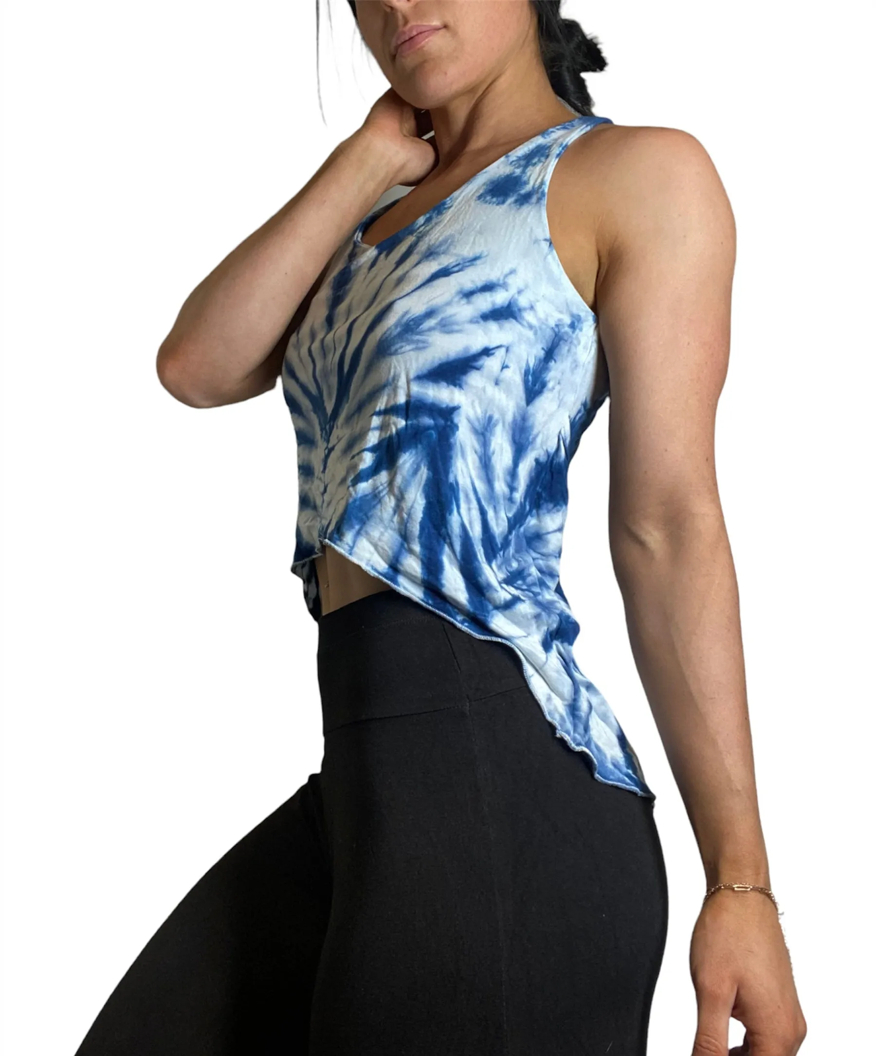 Kathmandu Tie Dye Slit Back Crop Top TH1218