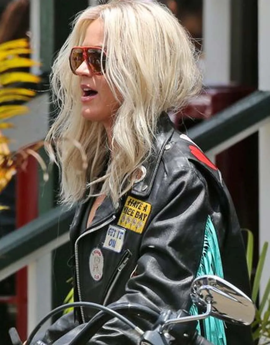 Katy Perry Harleys in Hawaii Bomber Jacket - Katy Fringed Moto Jacket