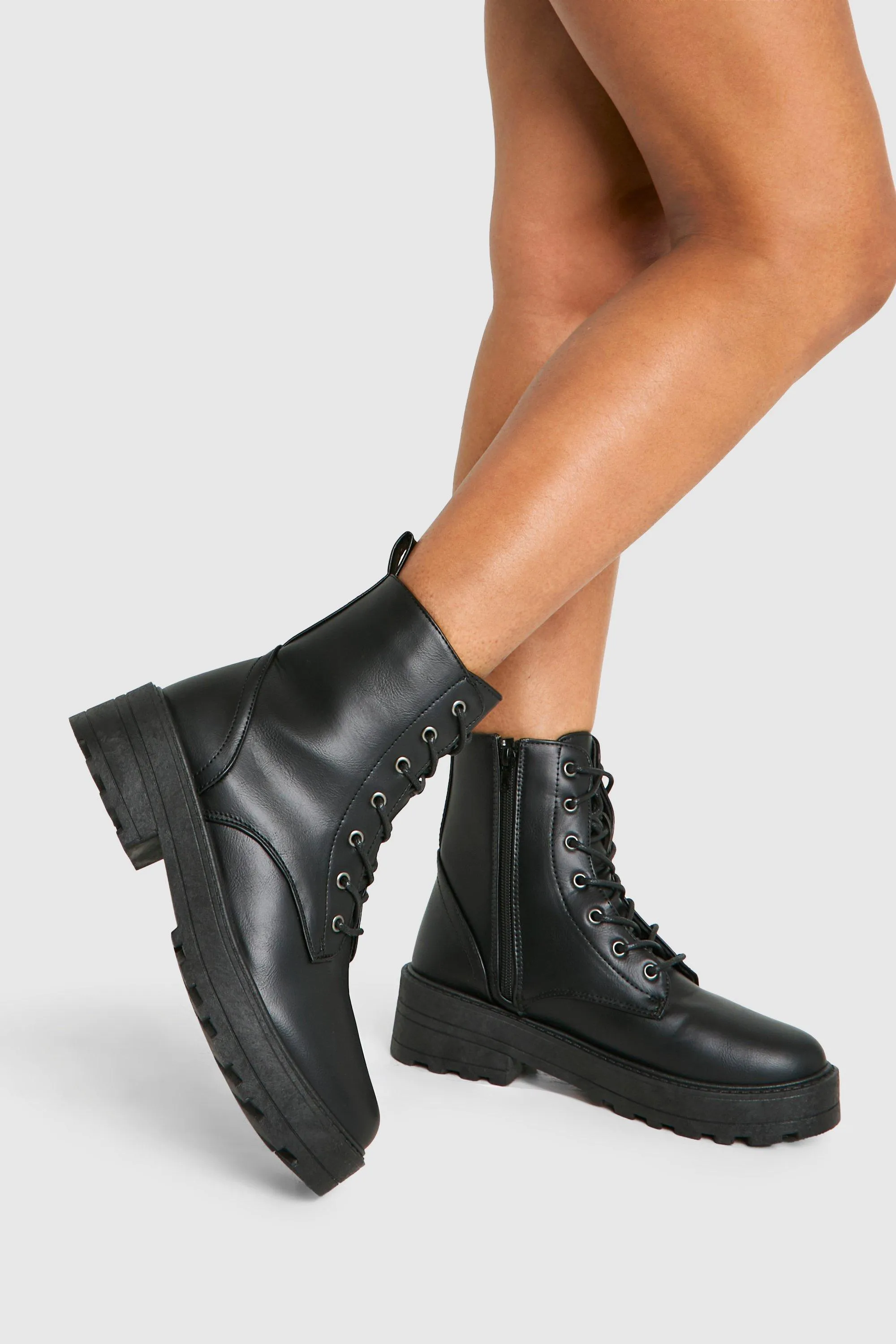 Lace Up Chunky Combat Boots