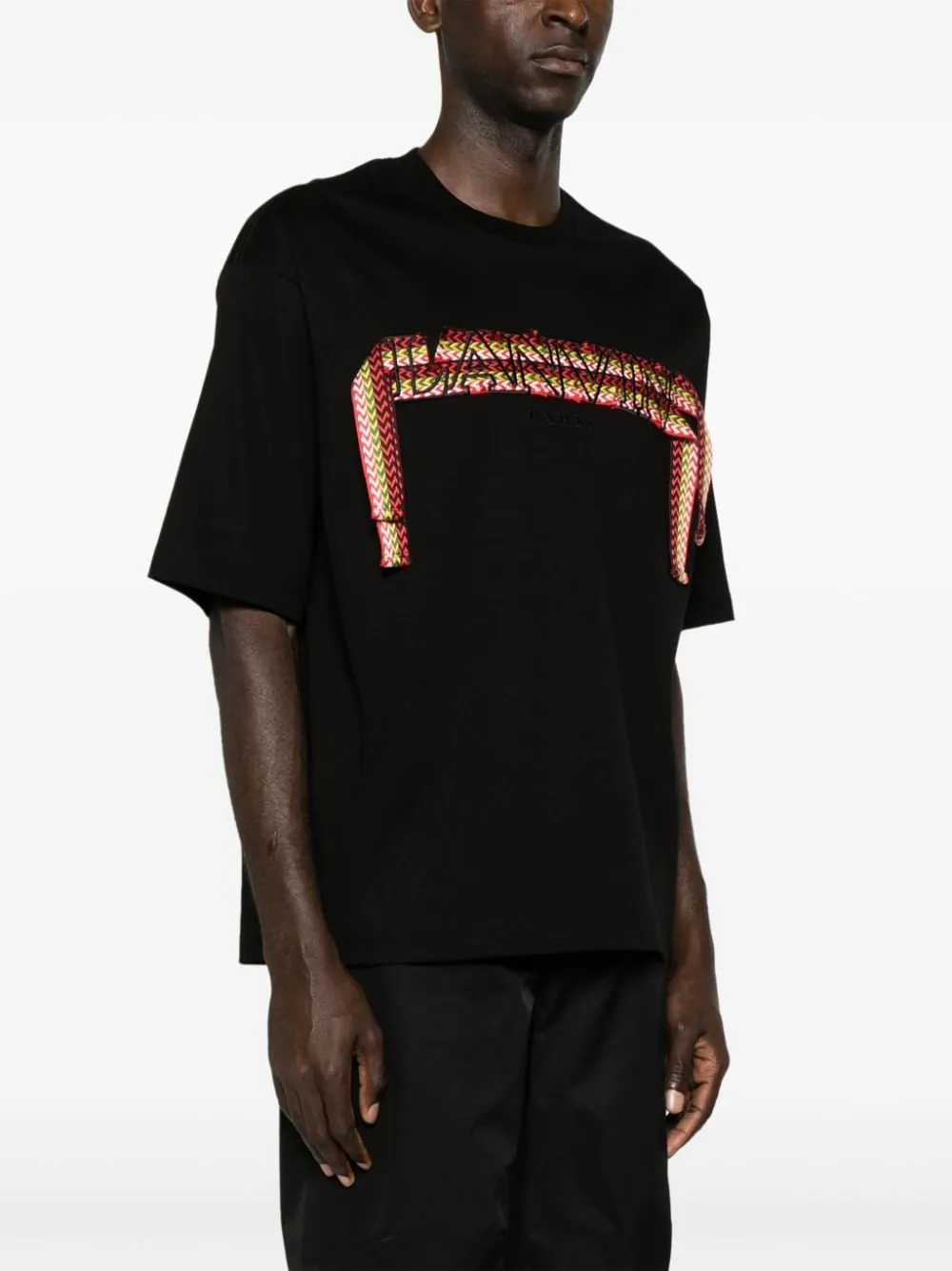 Lanvin T-shirt noir oversize brodé Curb Lace