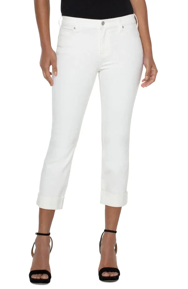 Liverpool Charlie Crop Wide Rolled Cuff Jeans