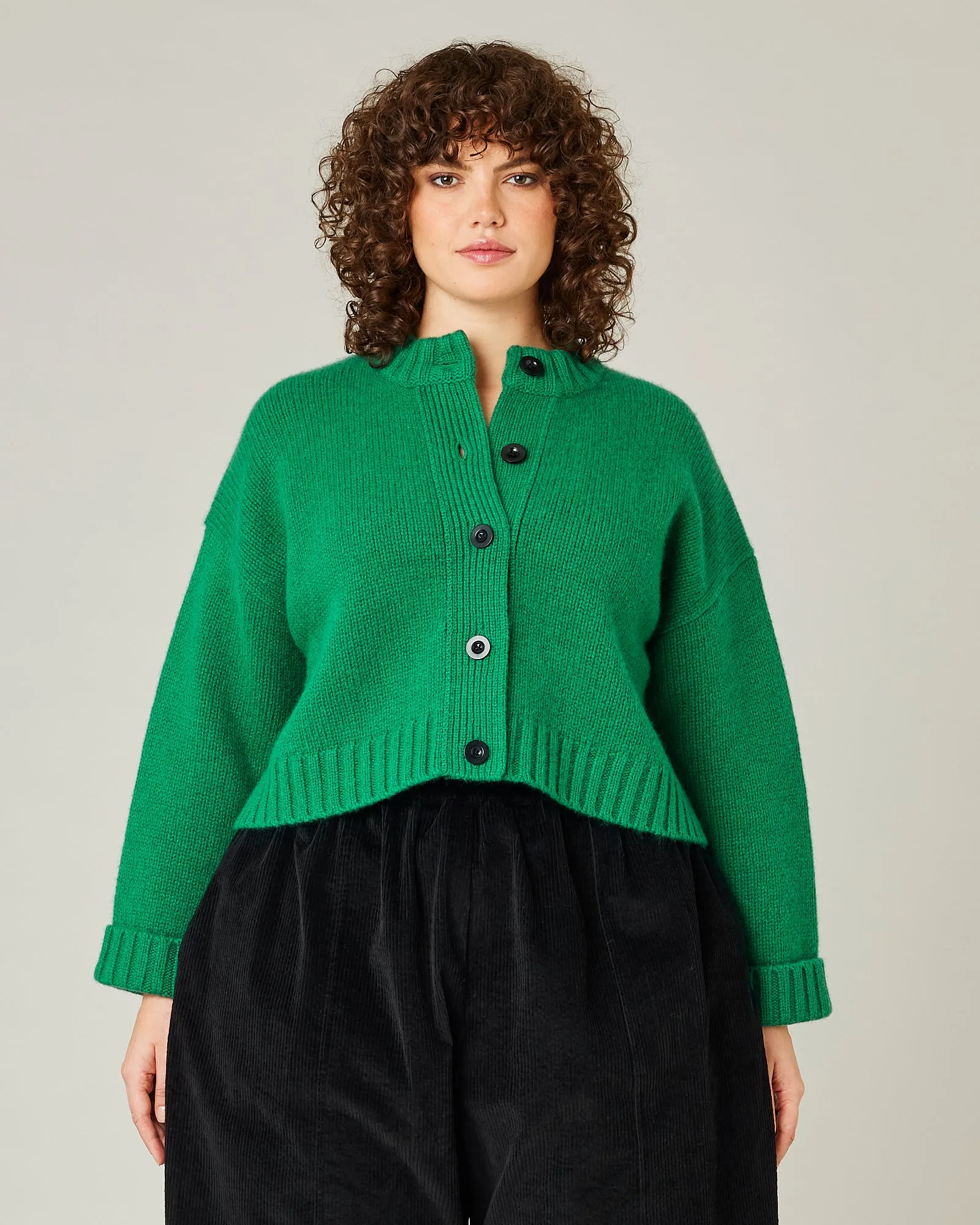 Maggie Green Knitted Wool Cardigan