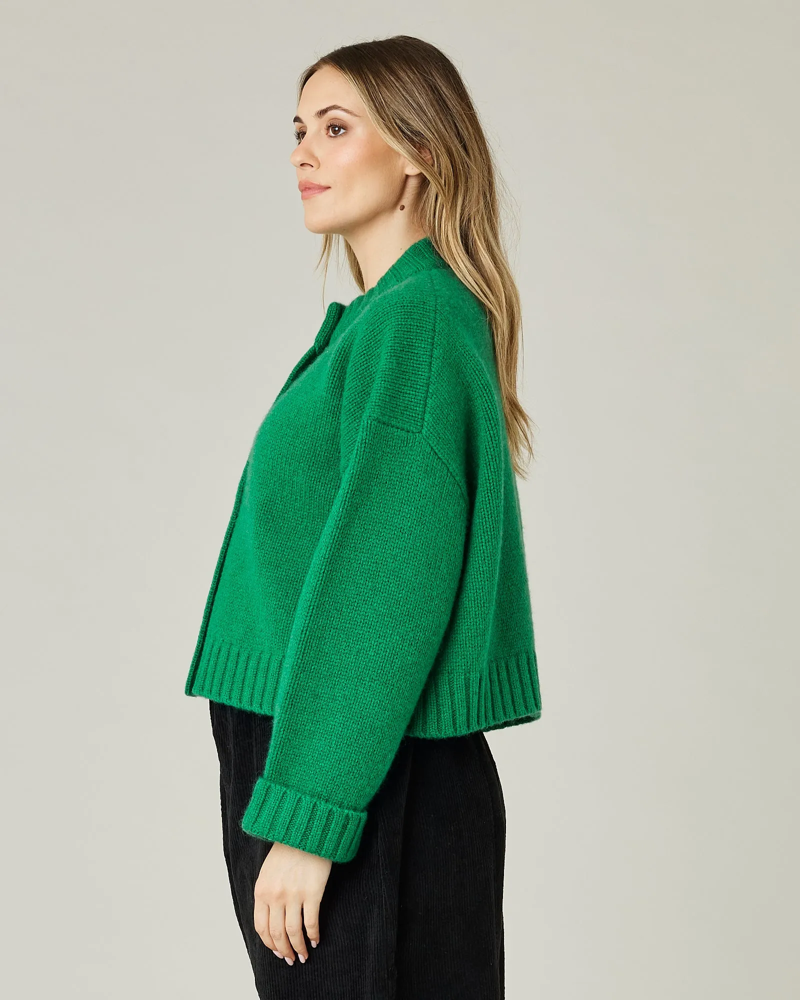 Maggie Green Knitted Wool Cardigan