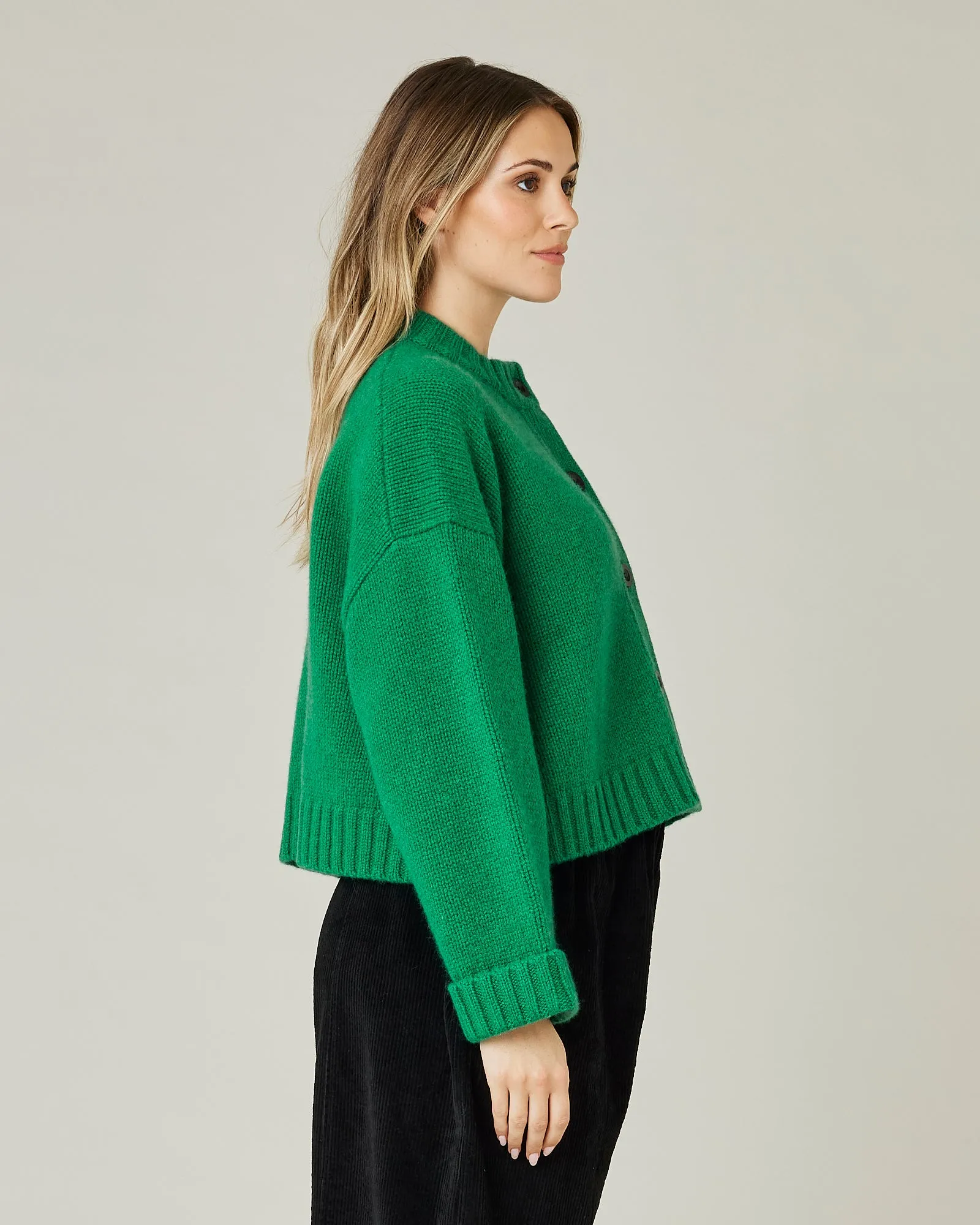 Maggie Green Knitted Wool Cardigan