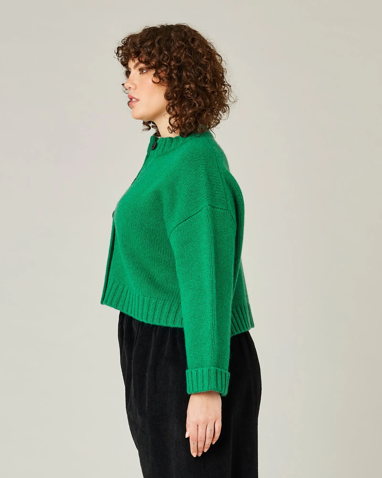 Maggie Green Knitted Wool Cardigan