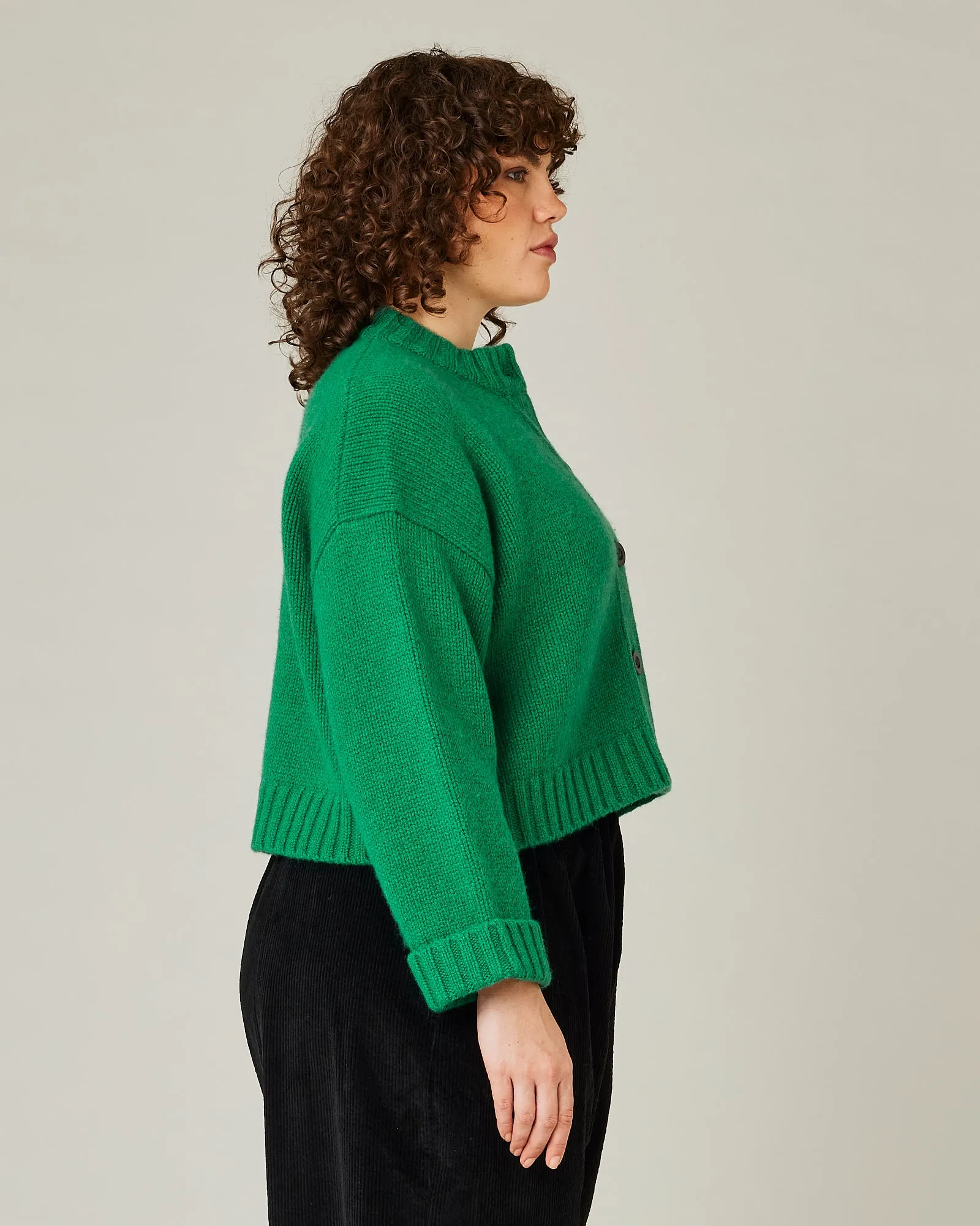 Maggie Green Knitted Wool Cardigan