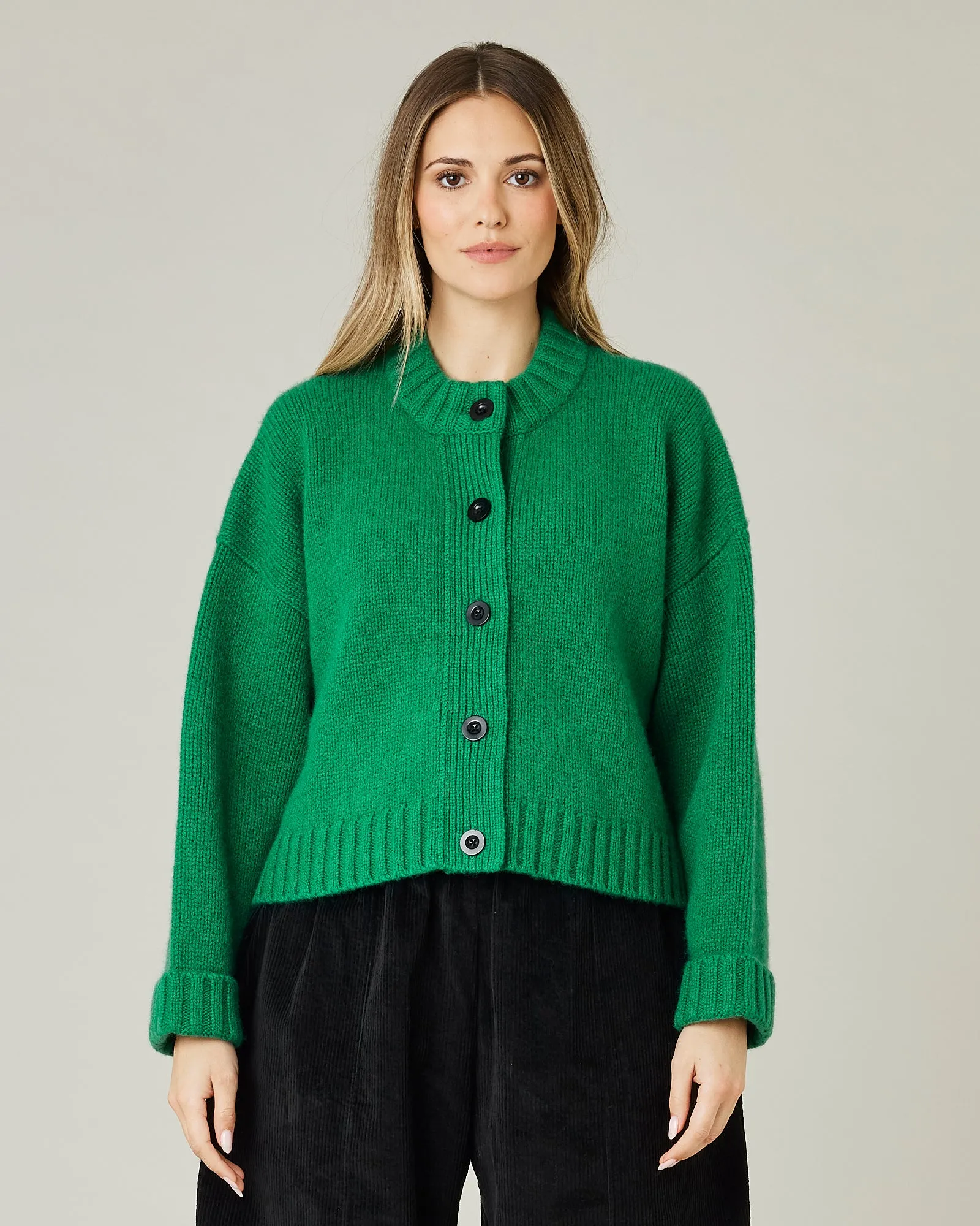 Maggie Green Knitted Wool Cardigan